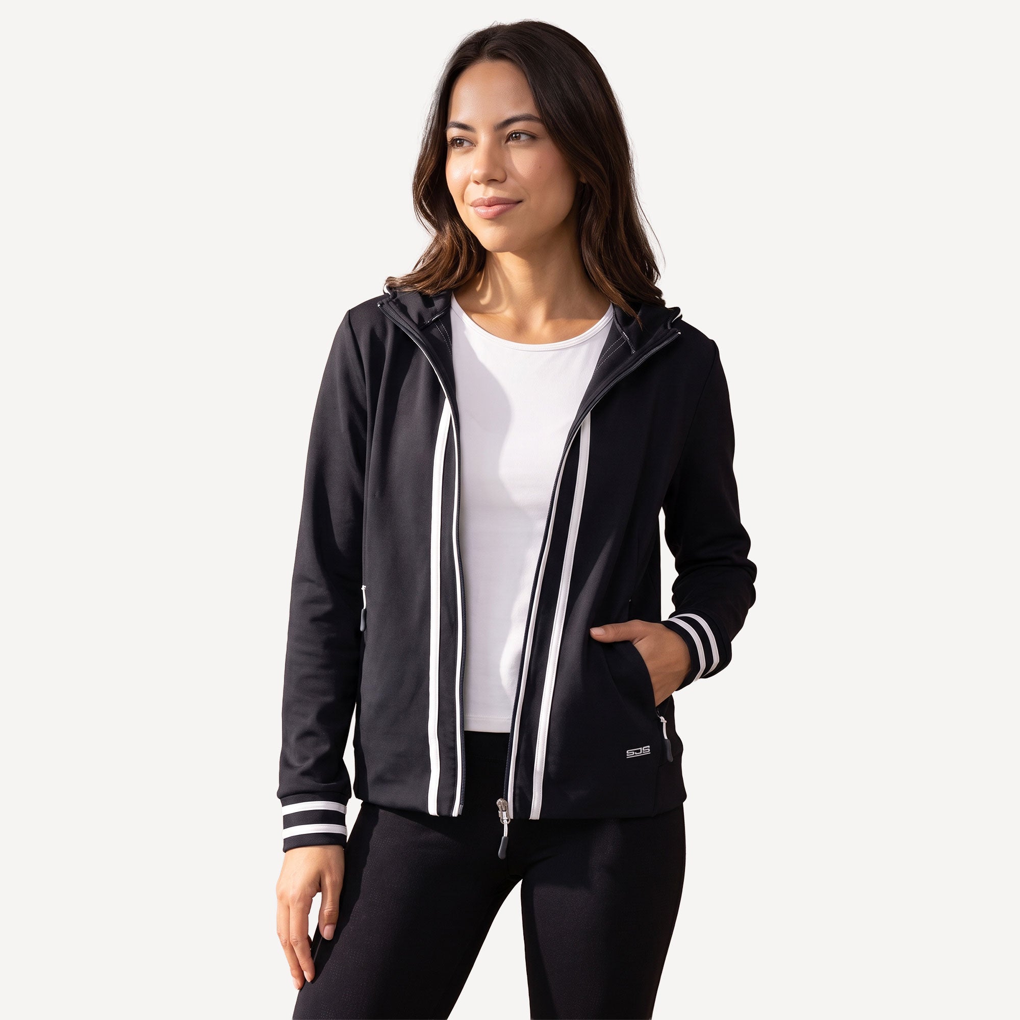 Sjeng Sports Filomena Women's Hooded Tennis Jacket - Dark Blue (1)