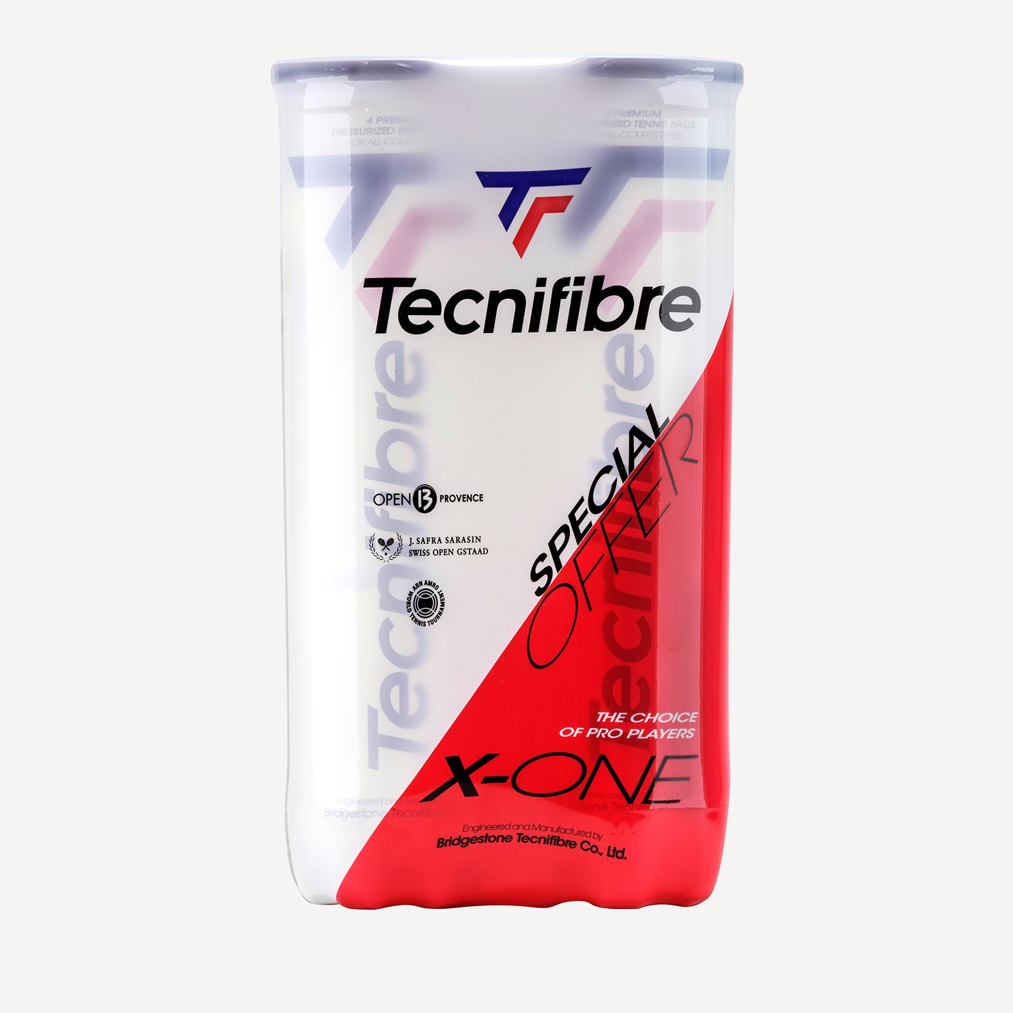Tecnifibre X-One 4 Tennis Balls Bipack - ABN AMRO WTT Official Ball (1)
