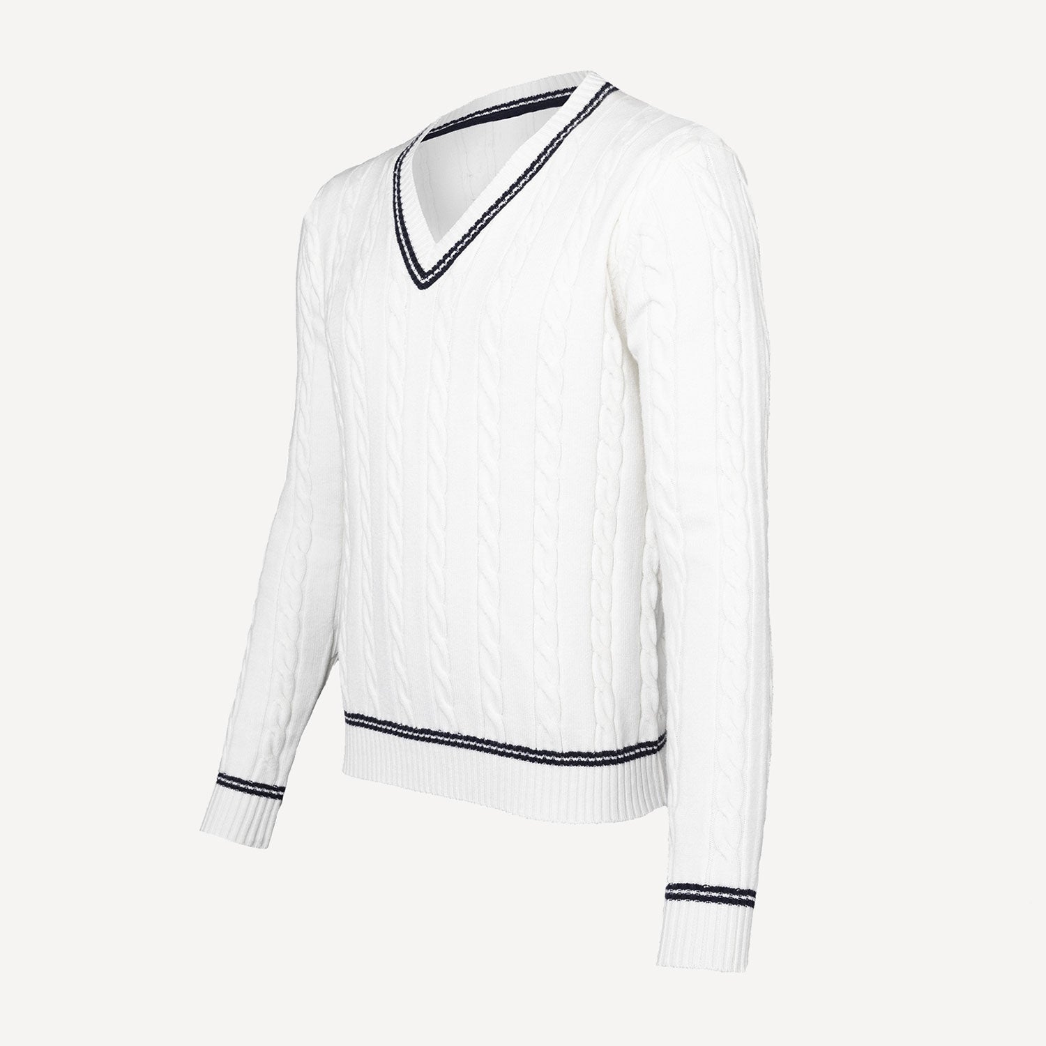 The Indian Maharadja Cable Knit Tennis Sweater (Unisex) - White (4)