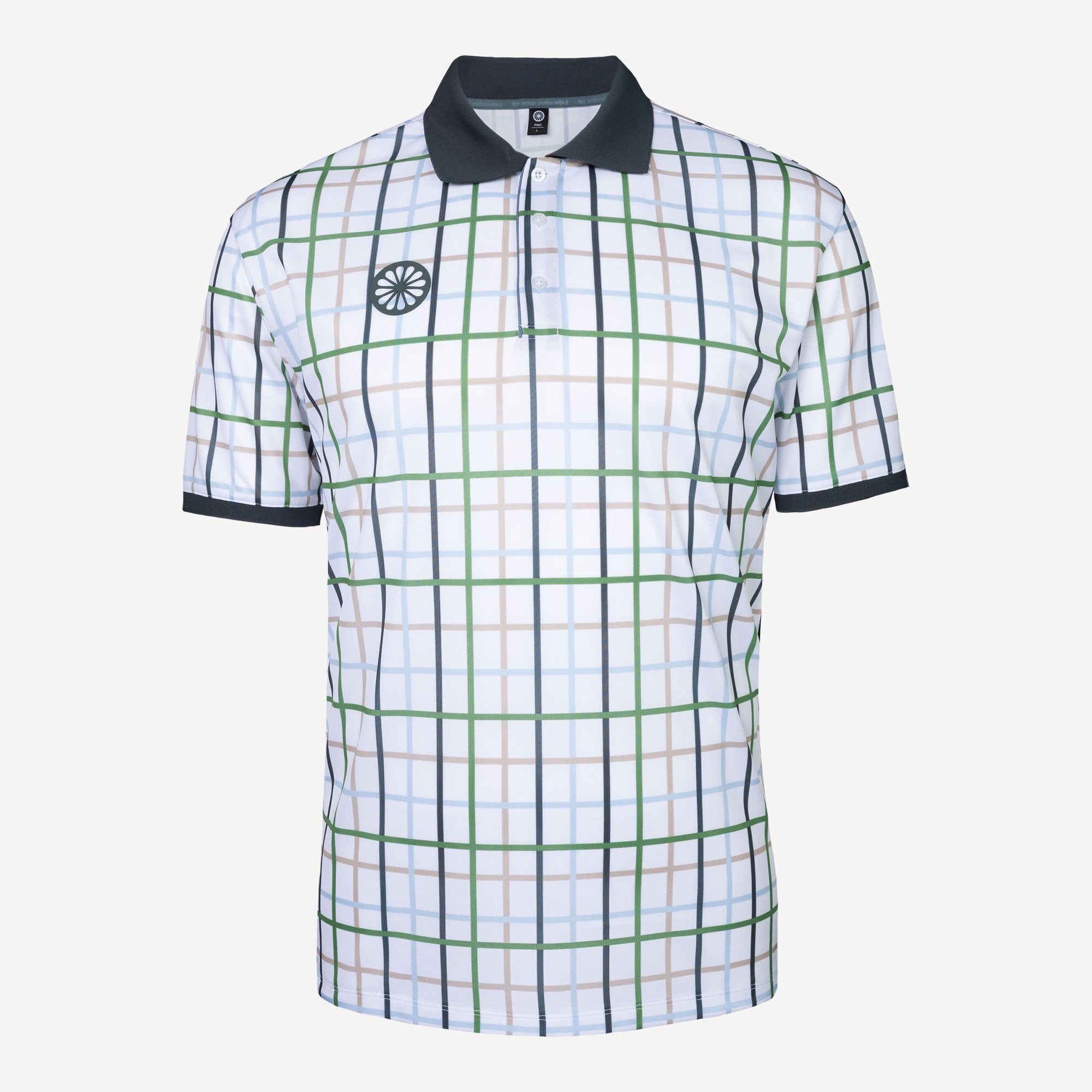 The Indian Maharadja Men's Checked Pique Tennis Polo - White (1)