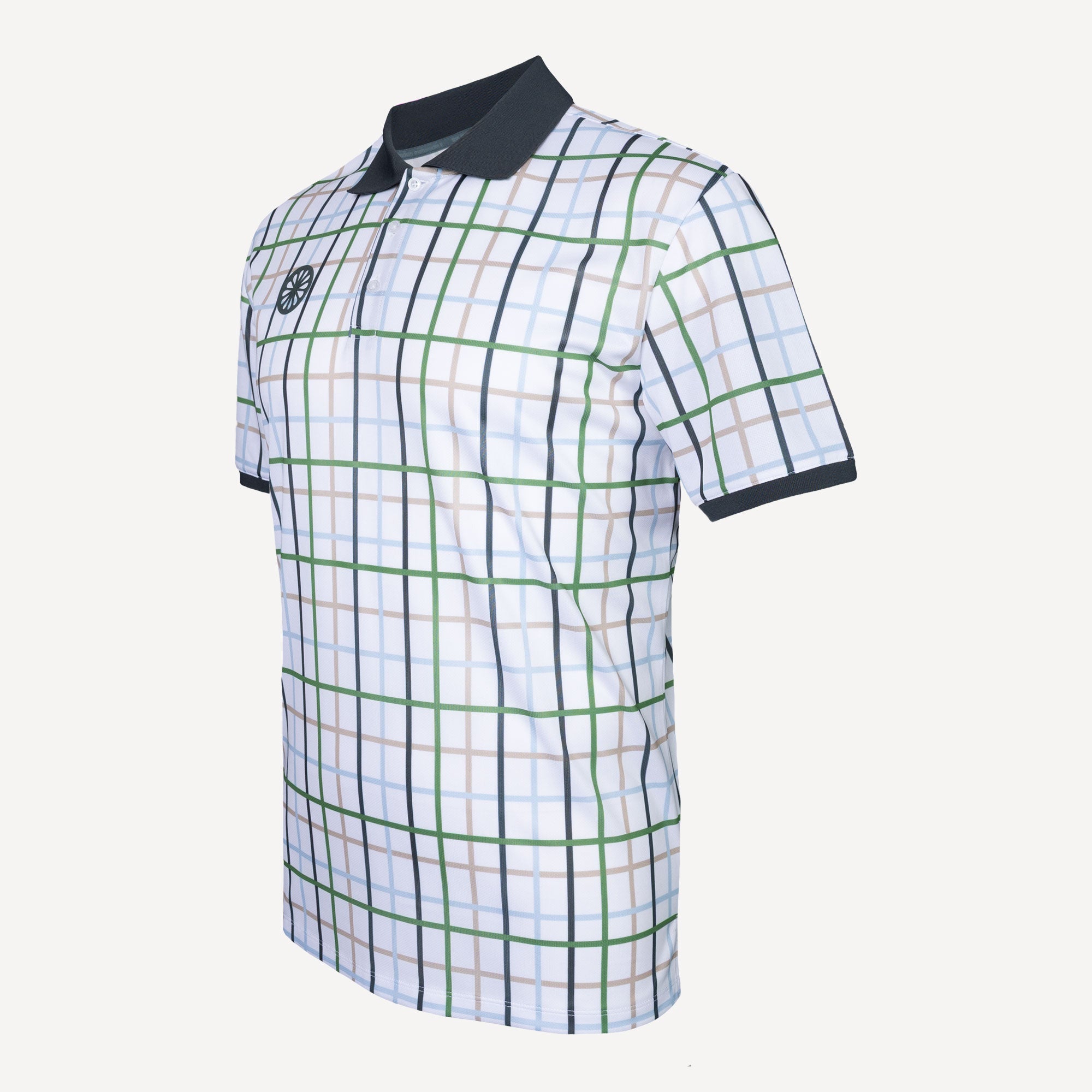 The Indian Maharadja Men's Checked Pique Tennis Polo - White (4)