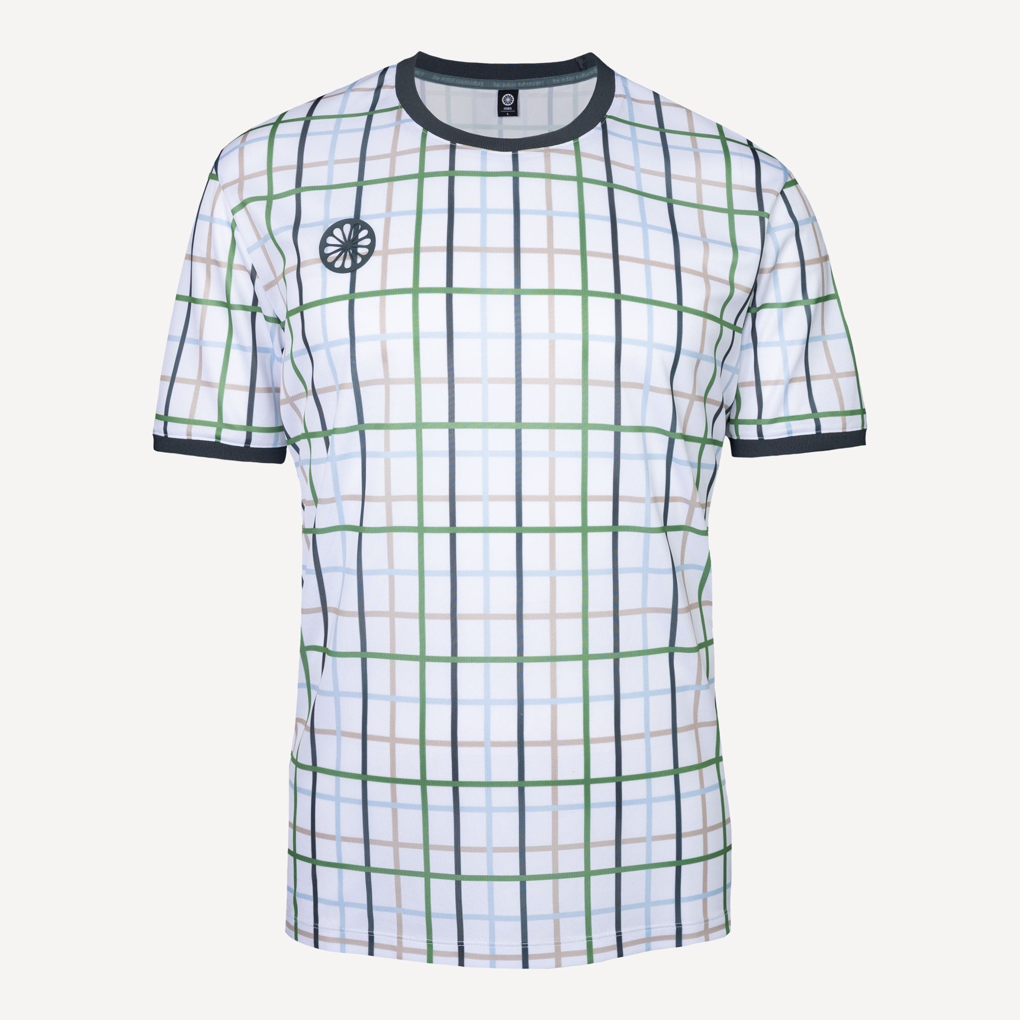 The Indian Maharadja Men's Checked Pique Tennis Shirt - White (1)