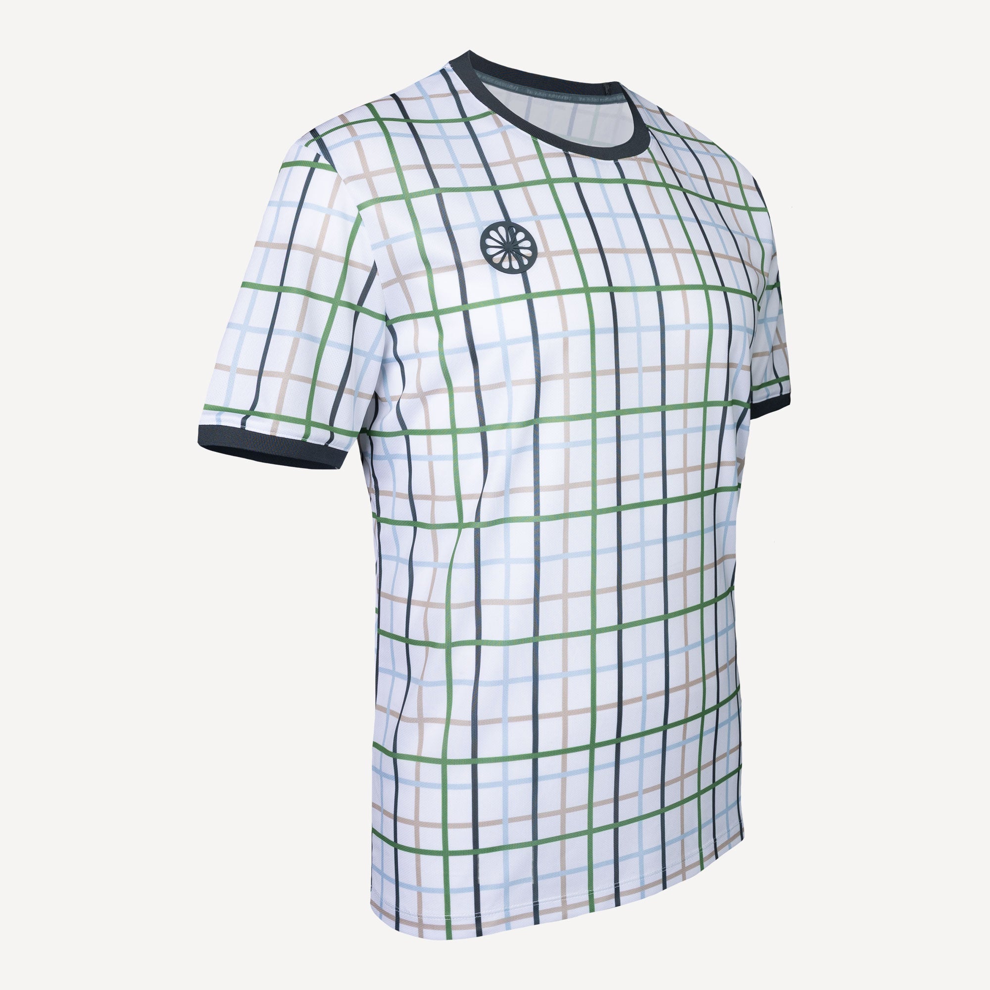 The Indian Maharadja Men's Checked Pique Tennis Shirt - White (2)