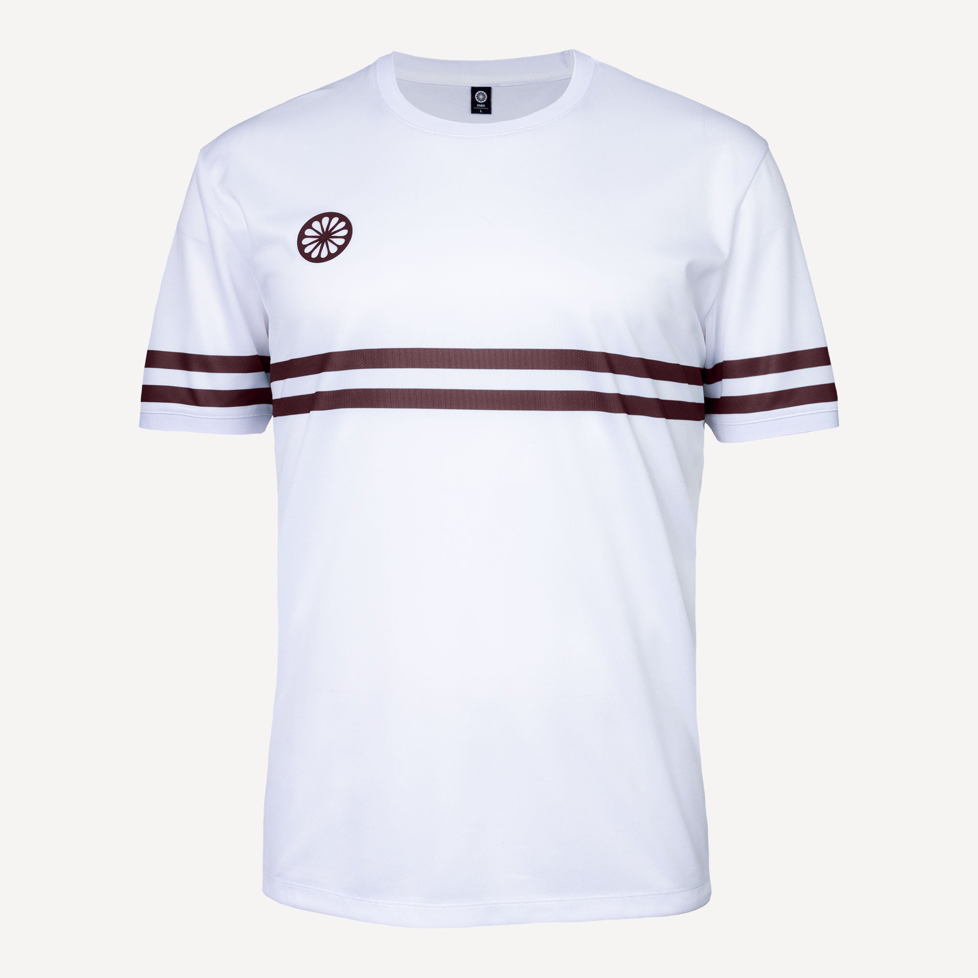 The Indian Maharadja Men's Pique Striped Tennis Shirt - White/Red (1)