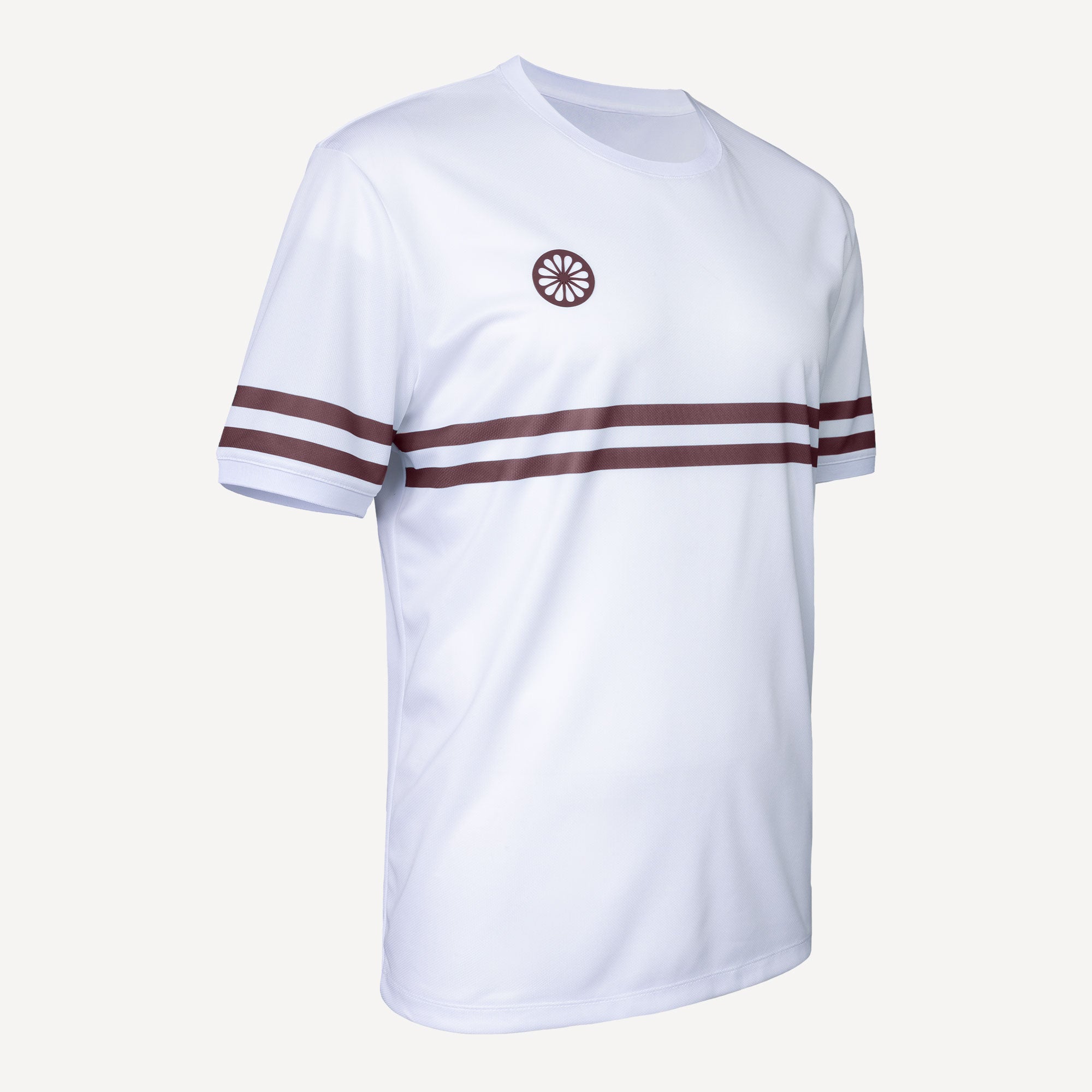 The Indian Maharadja Men's Pique Striped Tennis Shirt - White/Red (2)