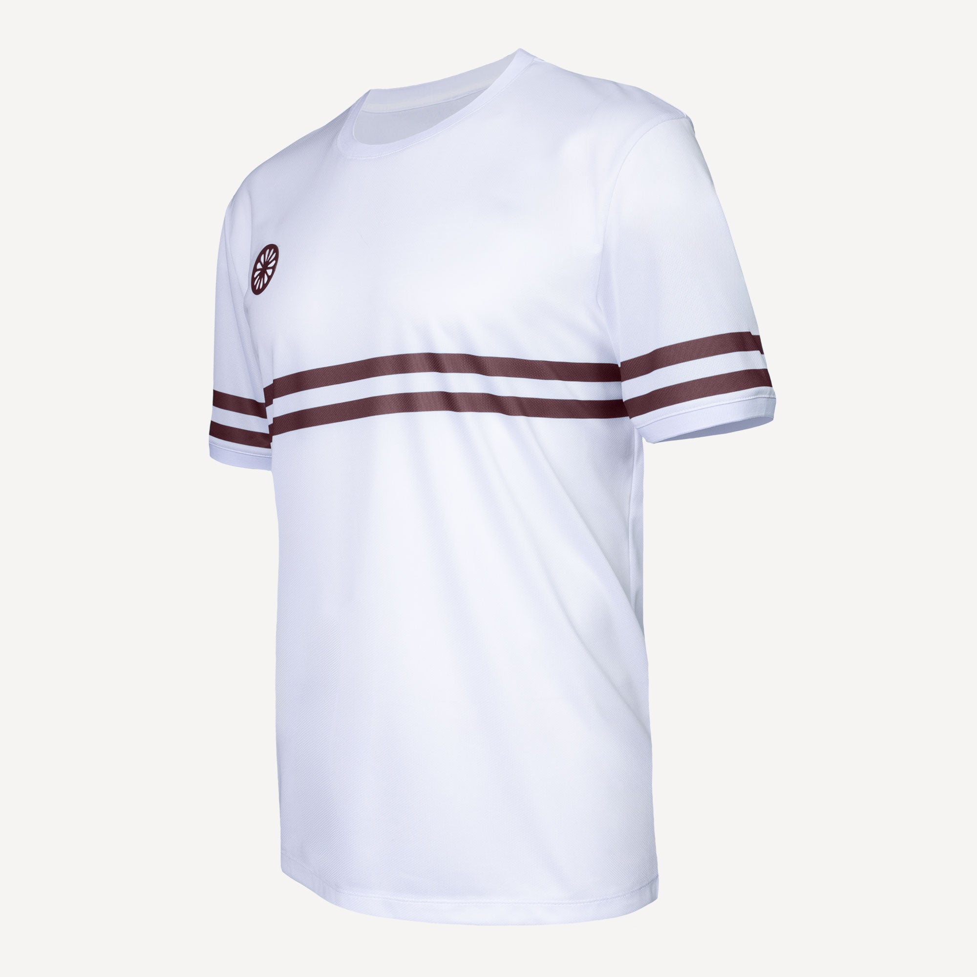 The Indian Maharadja Men's Pique Striped Tennis Shirt - White/Red (4)