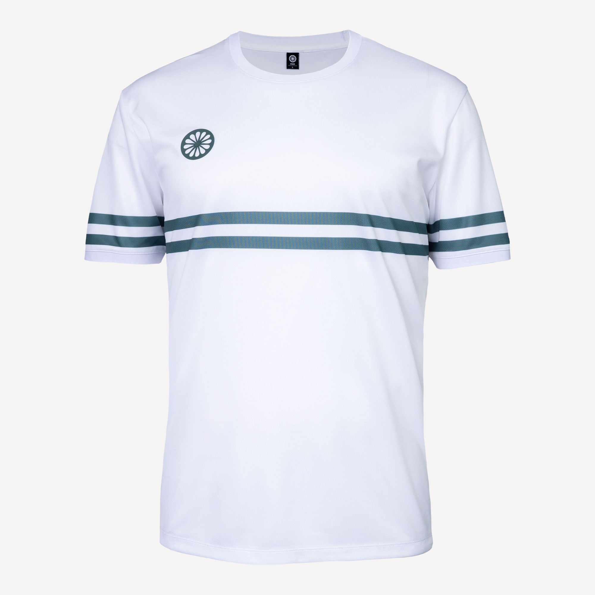 The Indian Maharadja Men's Pique Striped Tennis Shirt - White/Green (1)