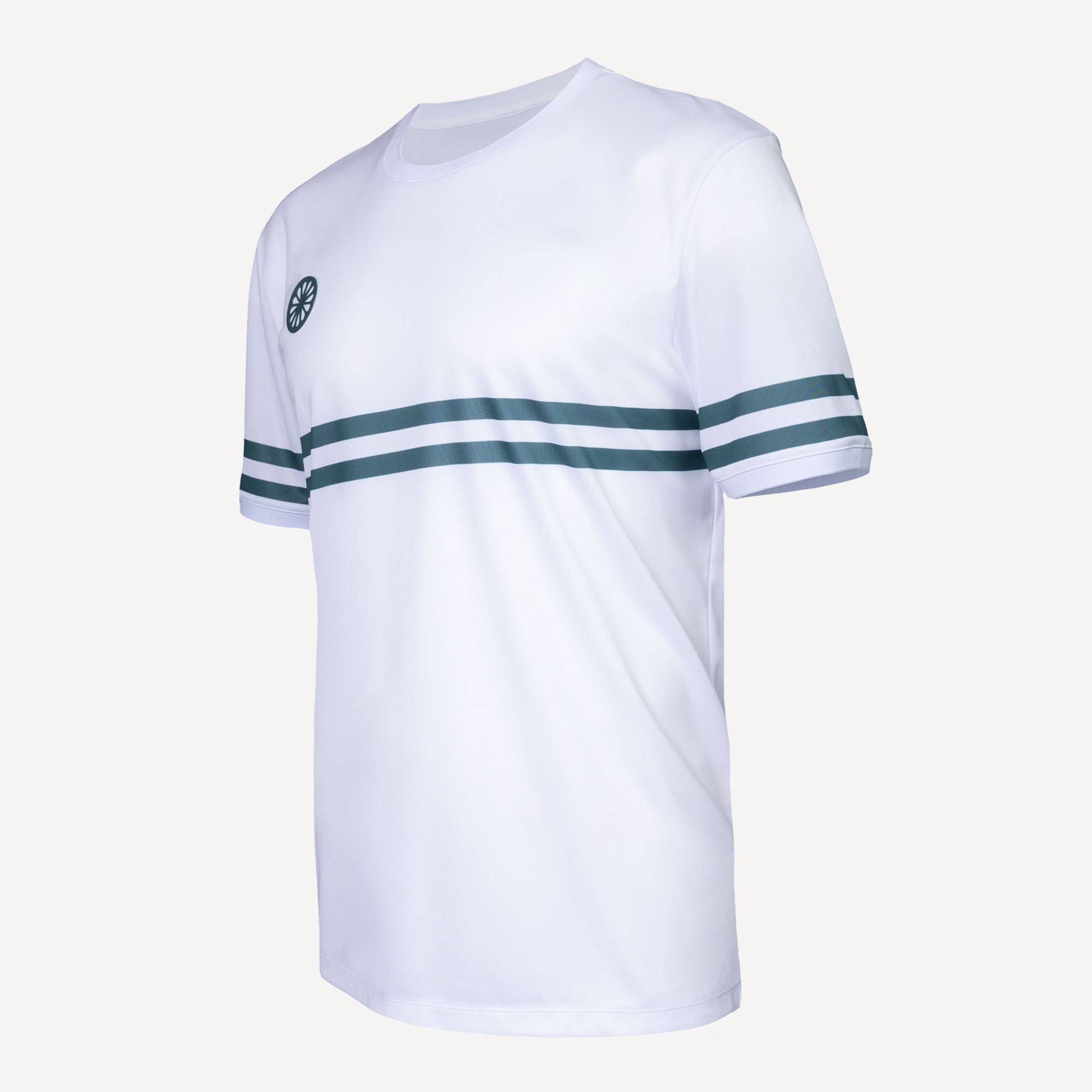 The Indian Maharadja Men's Pique Striped Tennis Shirt - White/Green (4)