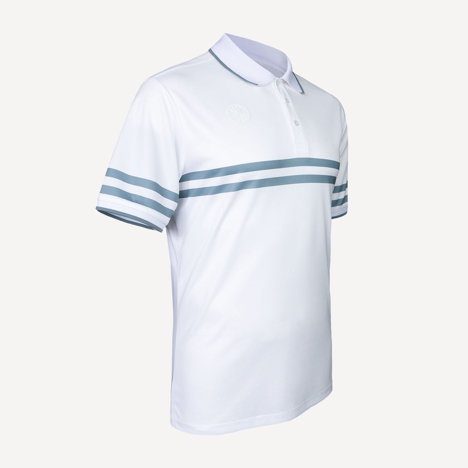 The Indian Maharadja Men's Printed Stripe Tennis Polo - Bright White (4)
