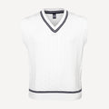 The Indian Maharadja Sleeveless Cable Knit Tennis Vest (Unisex) - White (1)