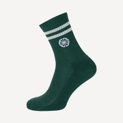The Indian Maharadja Striped Tennis Crew Socks - Hunter Green (1)