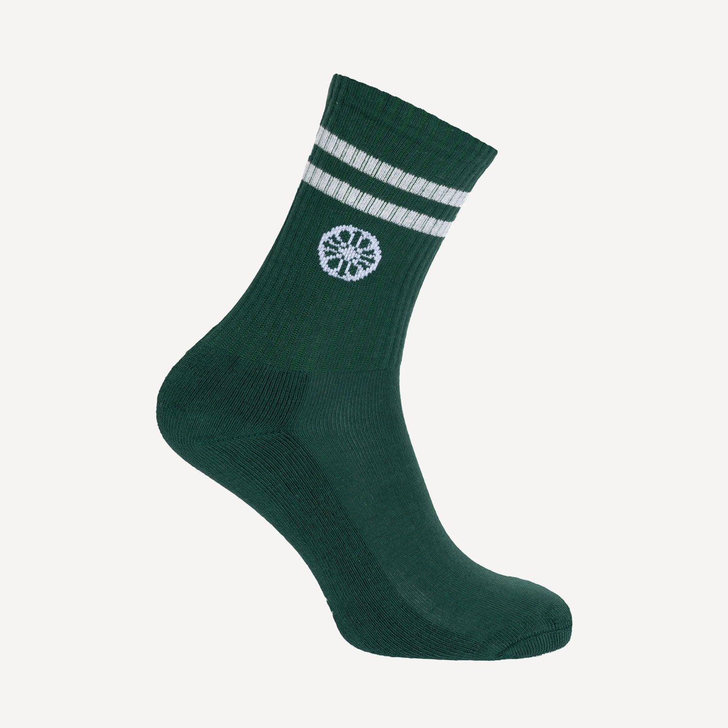 The Indian Maharadja Striped Tennis Crew Socks - Hunter Green (2)