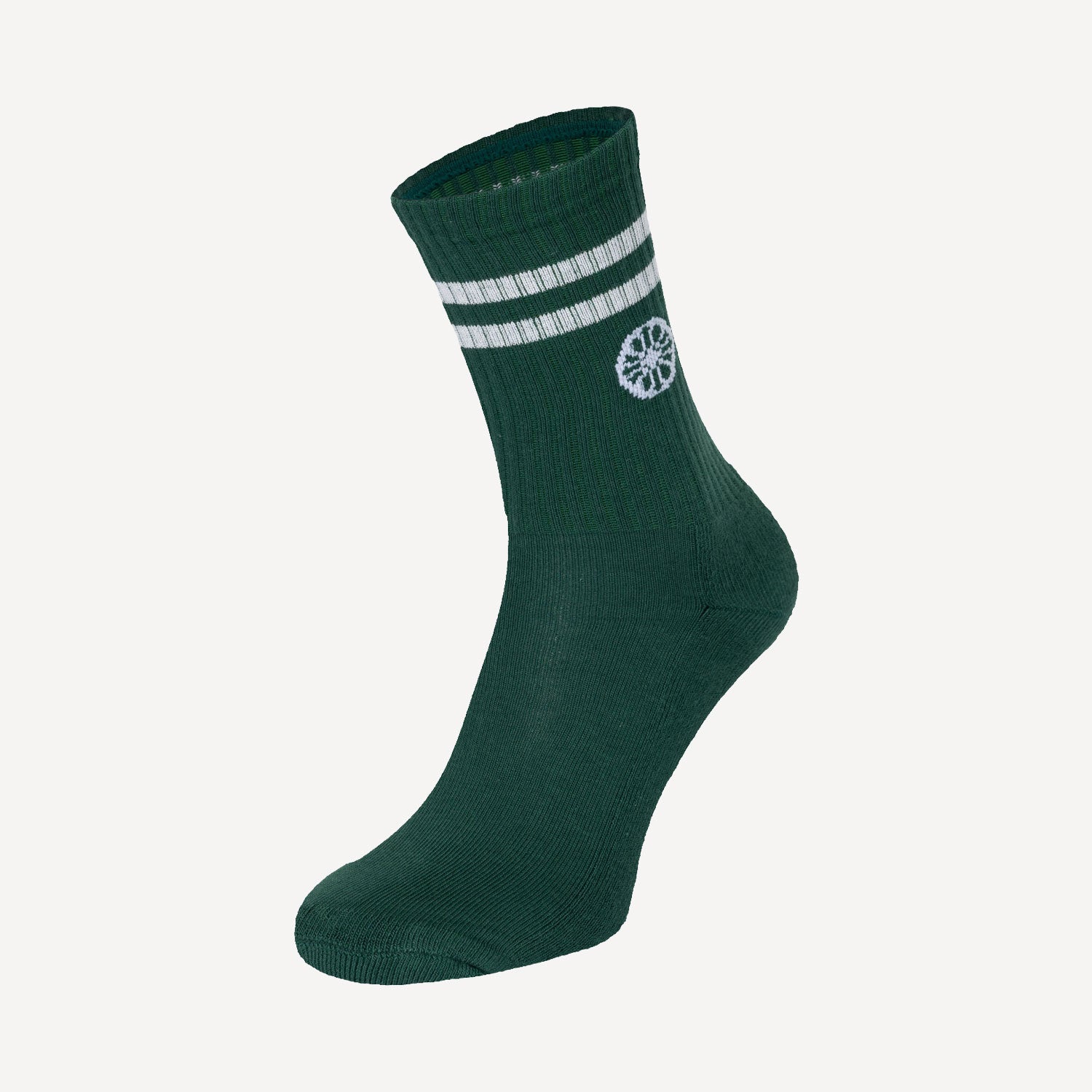 The Indian Maharadja Striped Tennis Crew Socks - Hunter Green (3)