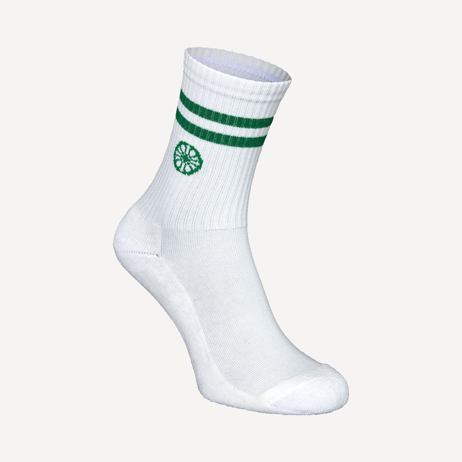 The Indian Maharadja Striped Tennis Crew Socks - Lush Green (4)