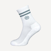 The Indian Maharadja Striped Tennis Crew Socks - Misty Grey (1)