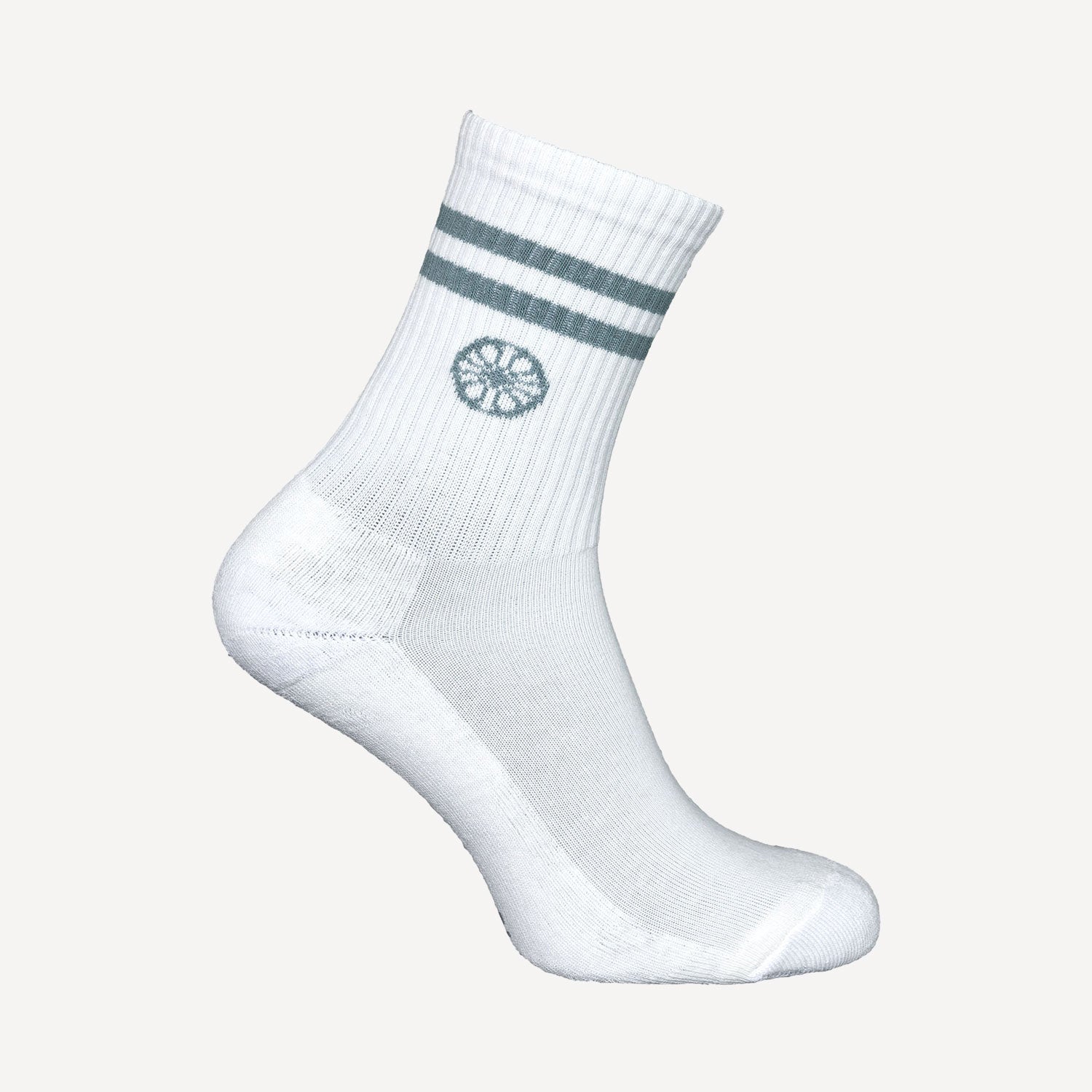 The Indian Maharadja Striped Tennis Crew Socks - Misty Grey (2)