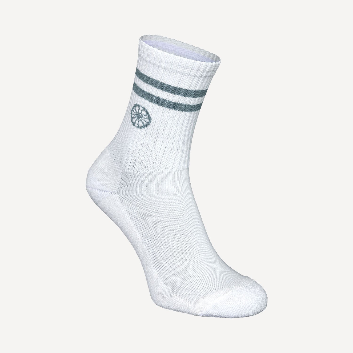 The Indian Maharadja Striped Tennis Crew Socks - Misty Grey (3)