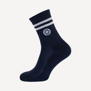 The Indian Maharadja Striped Tennis Crew Socks - Night Blue (1)