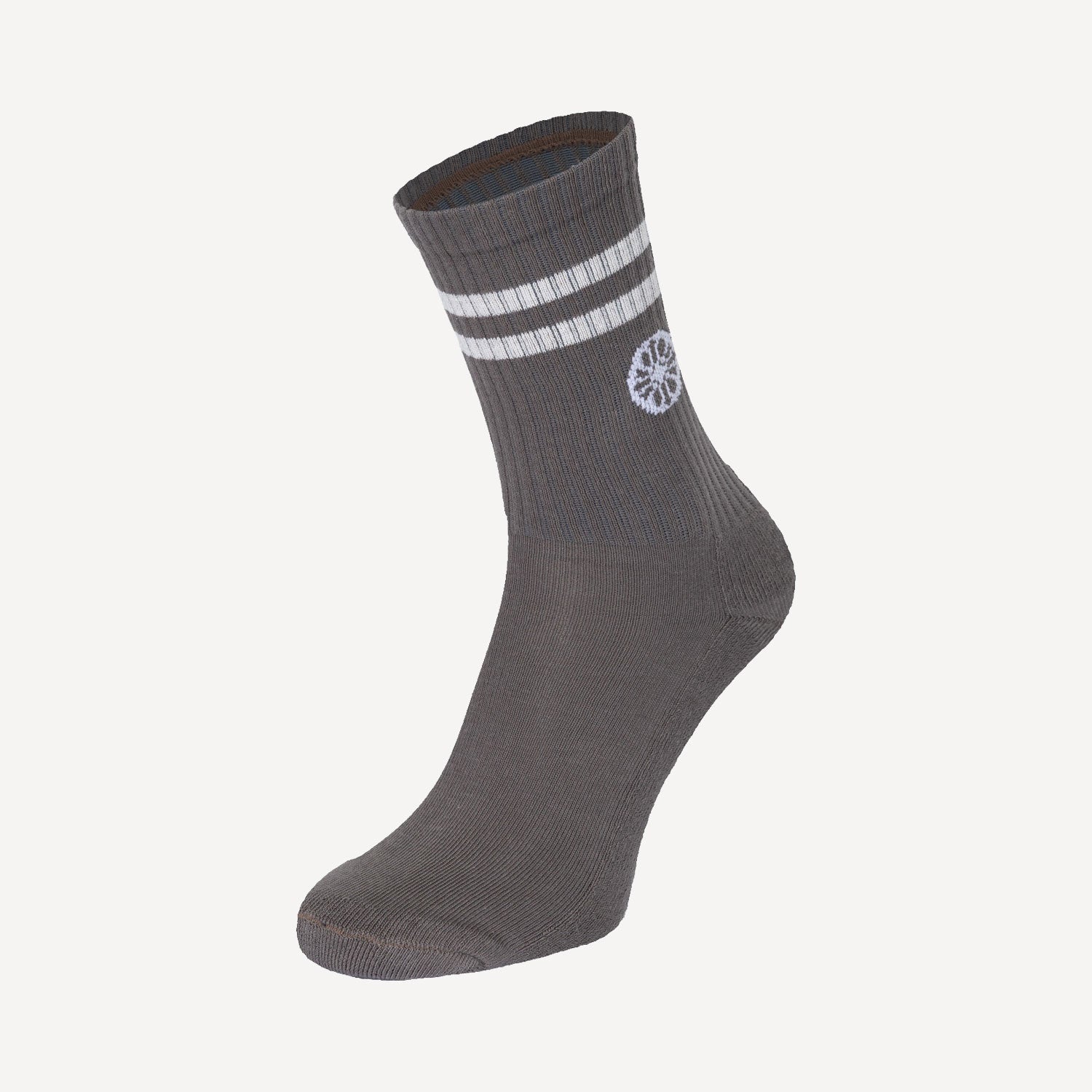 The Indian Maharadja Striped Tennis Crew Socks - Walnut (3)