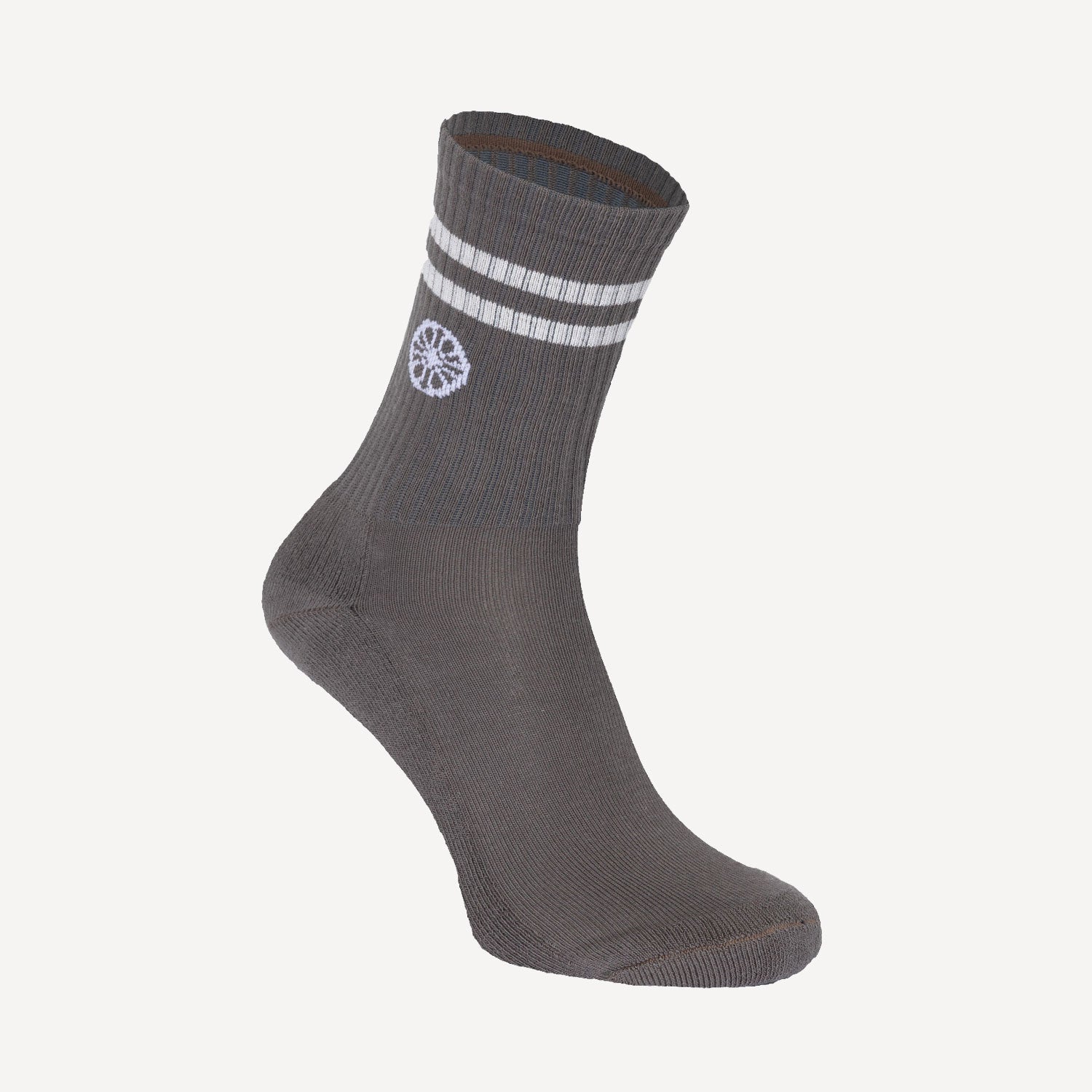 The Indian Maharadja Striped Tennis Crew Socks - Walnut (4)
