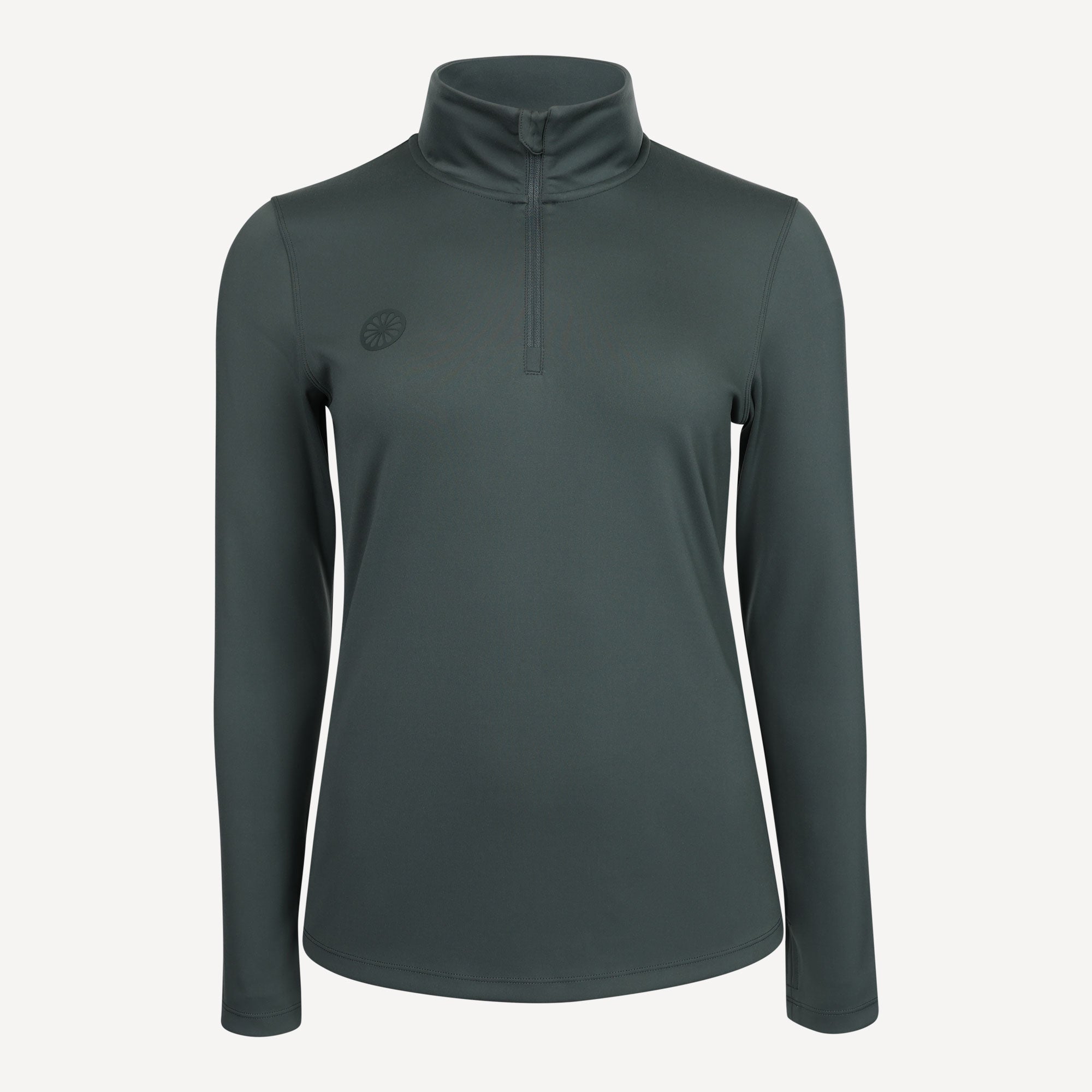 The Indian Maharadja Women's Performance Half-Zip Tennis Top - Grey (1)