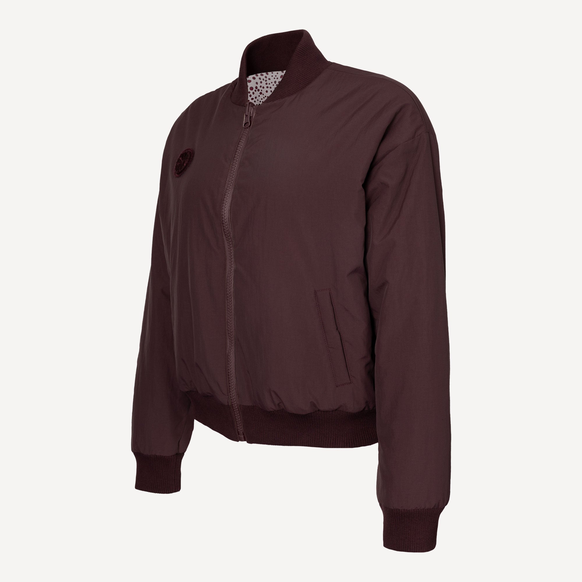 The Indian Maharadja Women's Reversible Bomber Tennis Jacket - Red (4)