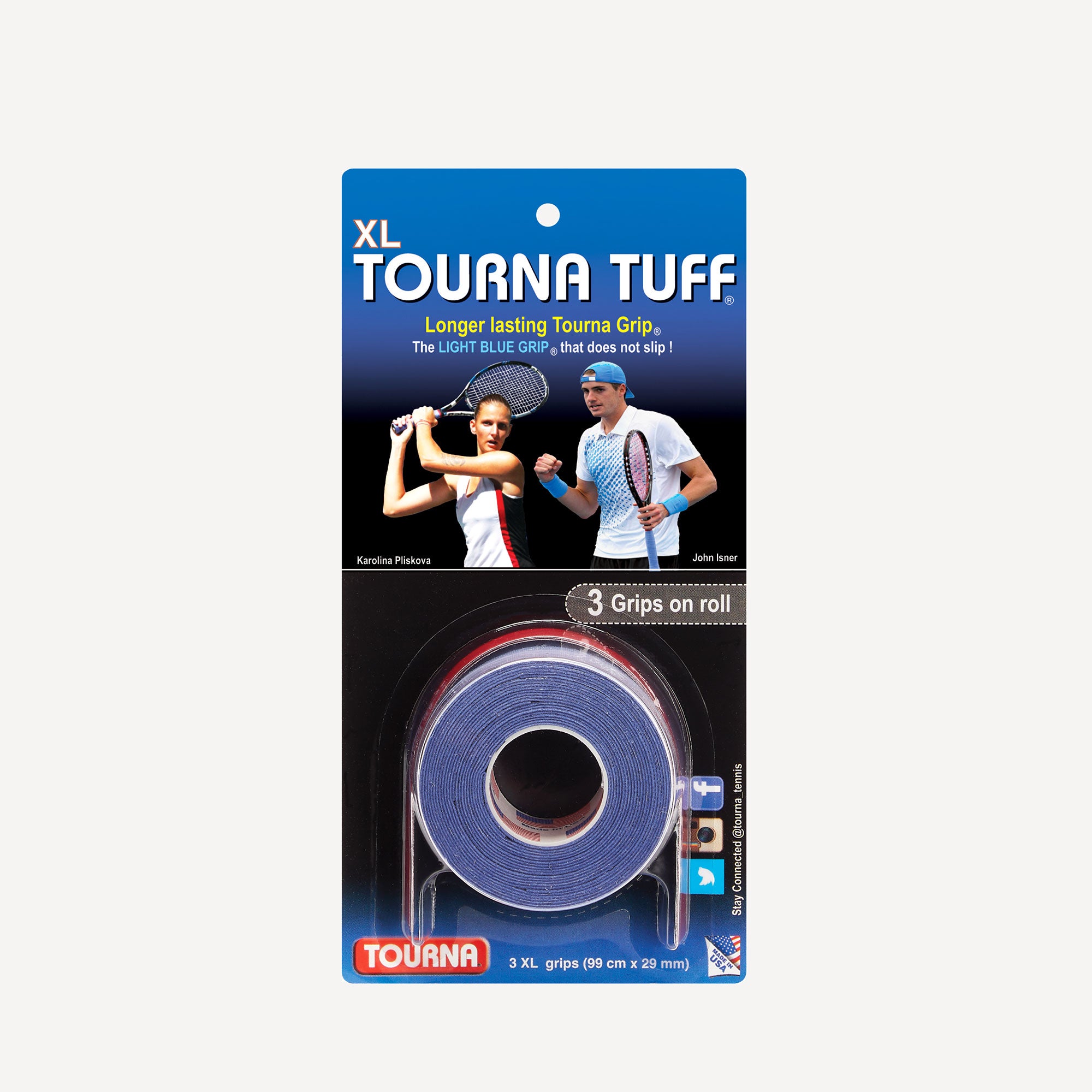 Tourna TUFF XL 3 Tennis Overgrip Blue (1)