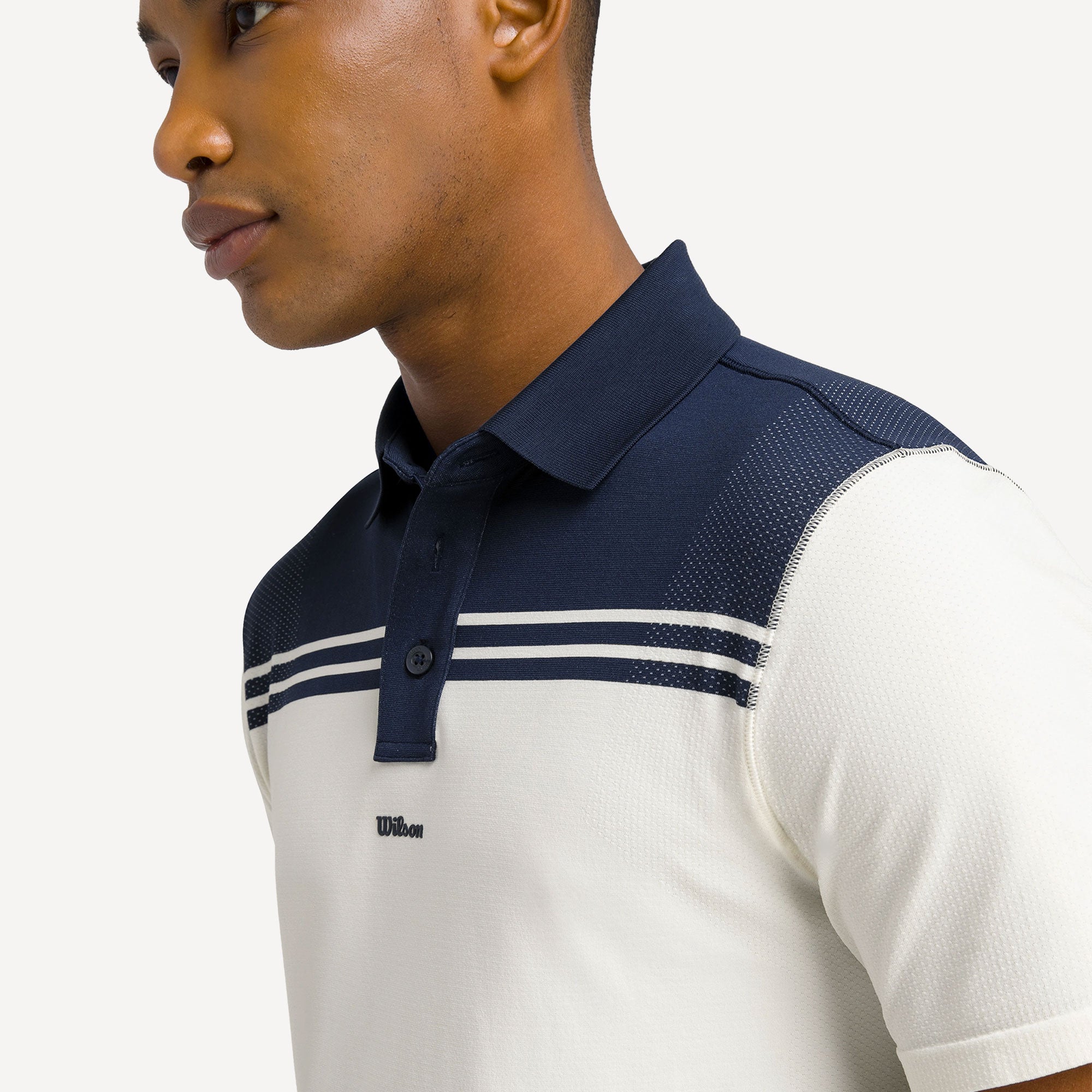 Wilson All Seasons Men's Stripe Tennis Polo - Dark Blue (4)