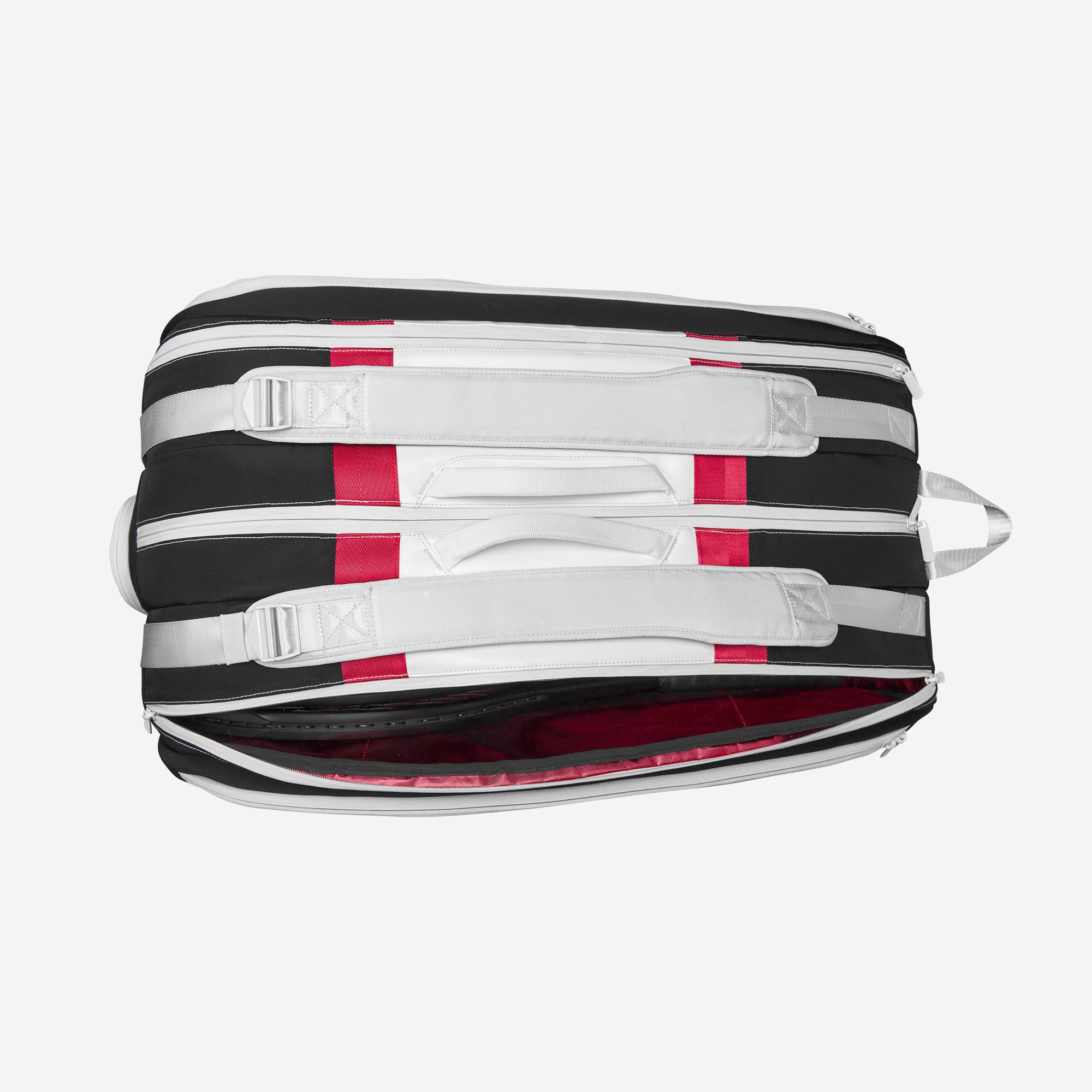 Wilson Courage Collection 15 Racket Tennis Bag - Black/White/Red (9)
