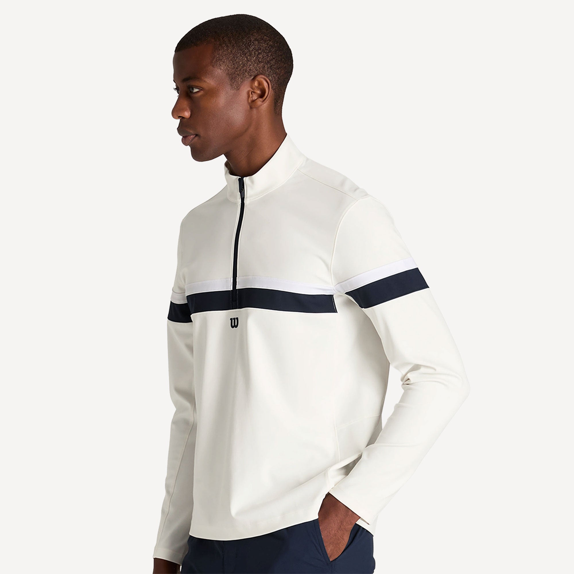 Wilson Elevate Performance Men's Half-Zip Tennis Midlayer - White (3)