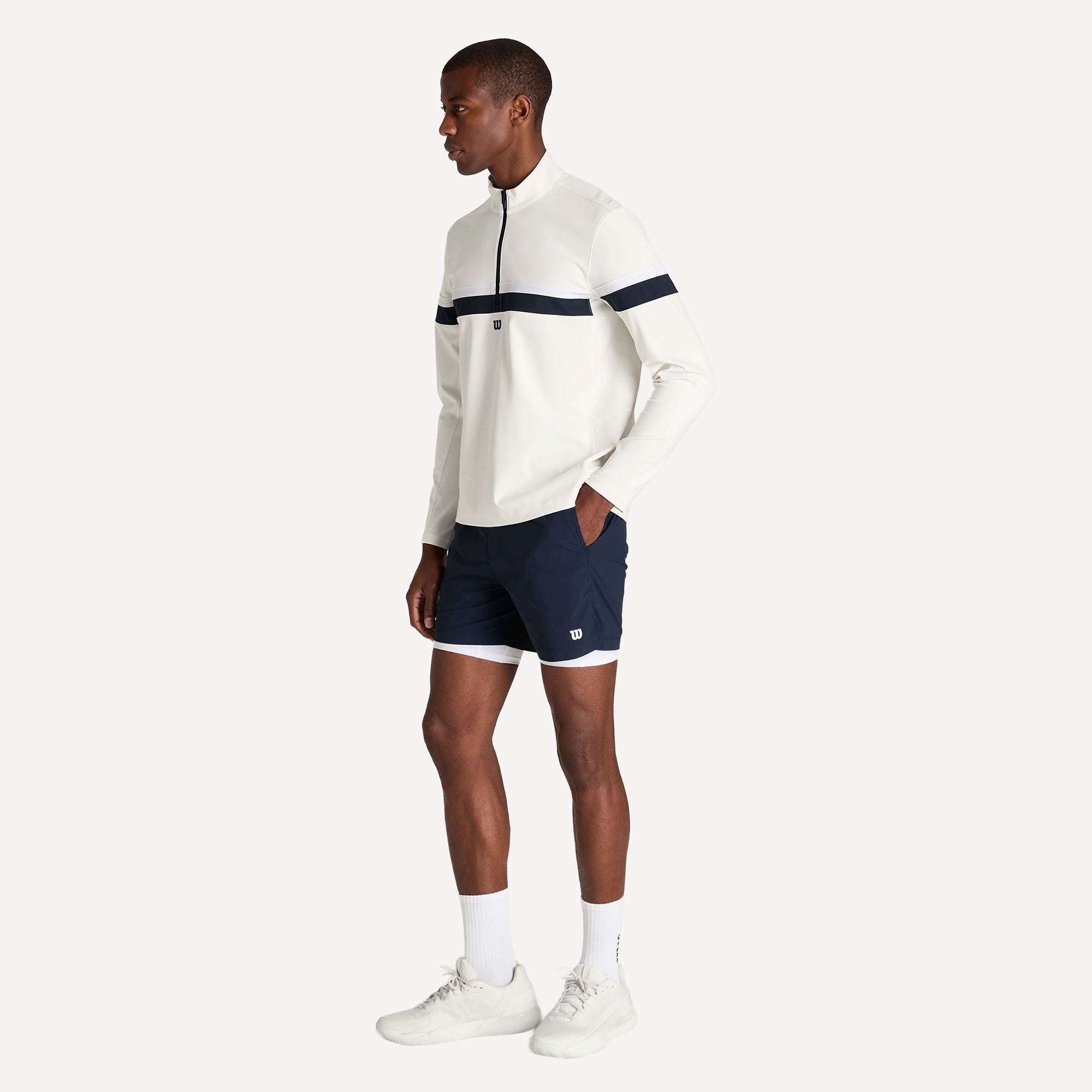 Wilson Elevate Performance Men's Half-Zip Tennis Midlayer - White (6)