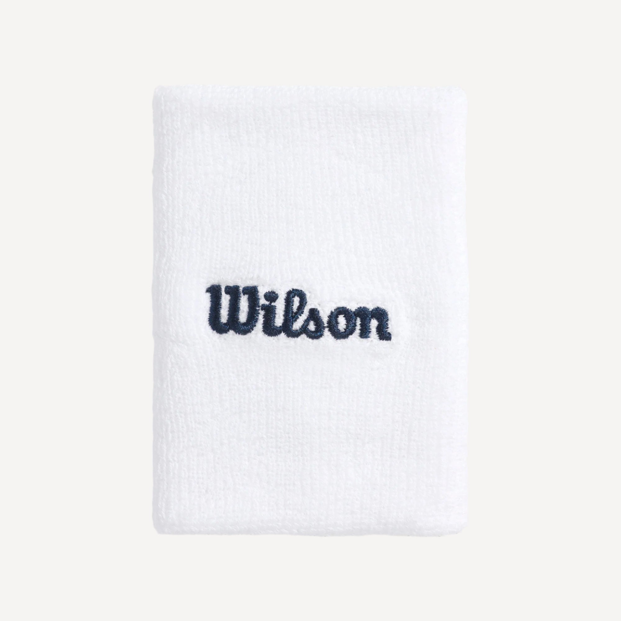 Wilson Logo Wide Tennis Wristbands - White (1)