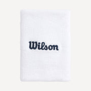 Wilson Logo Wide Tennis Wristbands - White (1)