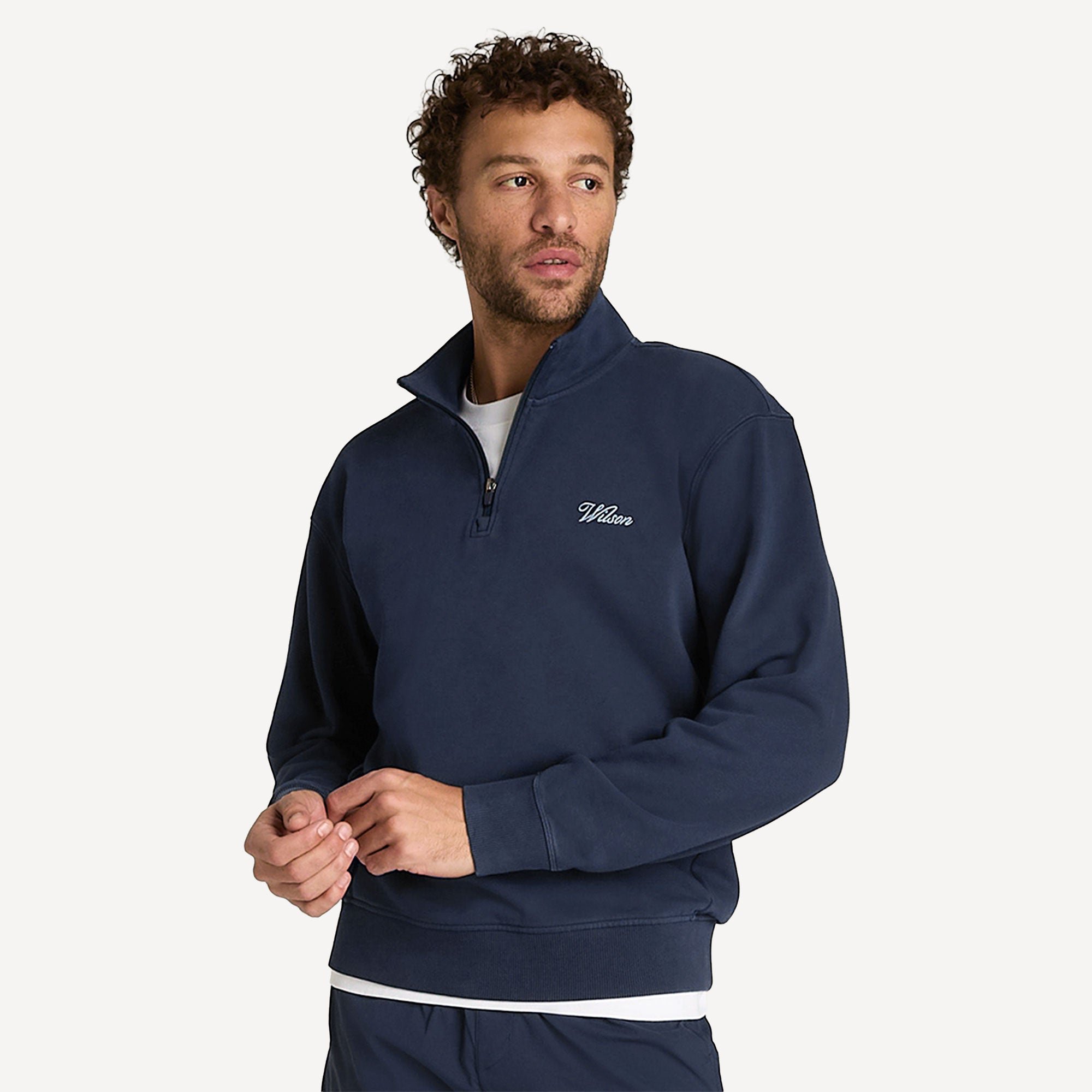 Wilson Playstate Men's Half-Zip Tennis Sweater - Dark Blue