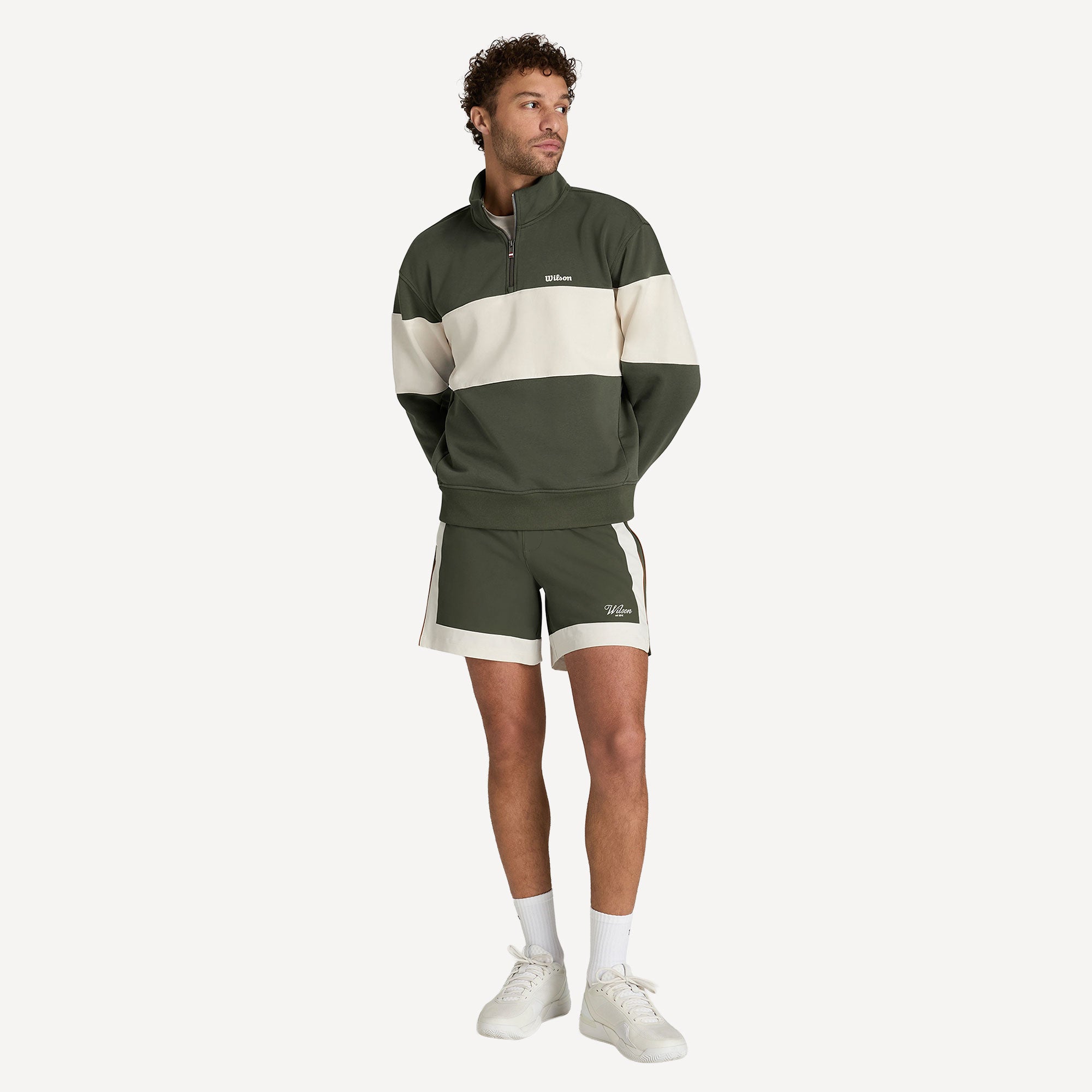 Wilson Playstate Men's Half-Zip Tennis Sweater - Green | Tennis Only
