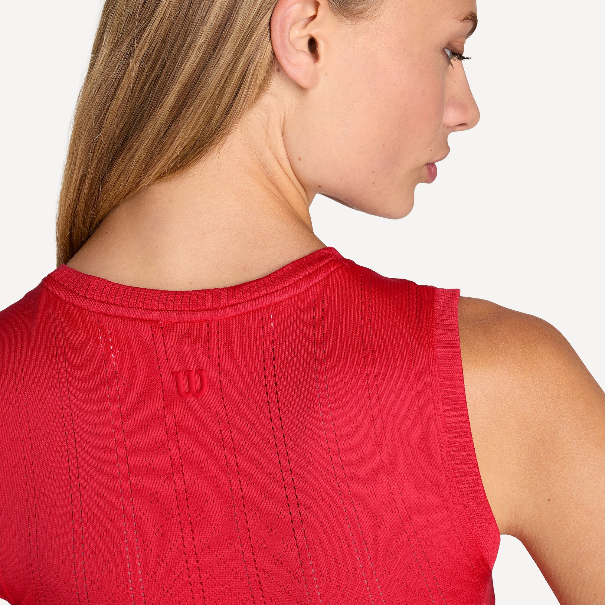 Wilson Pro Pointelle Women's Seamless Tennis Tank - Red (4)