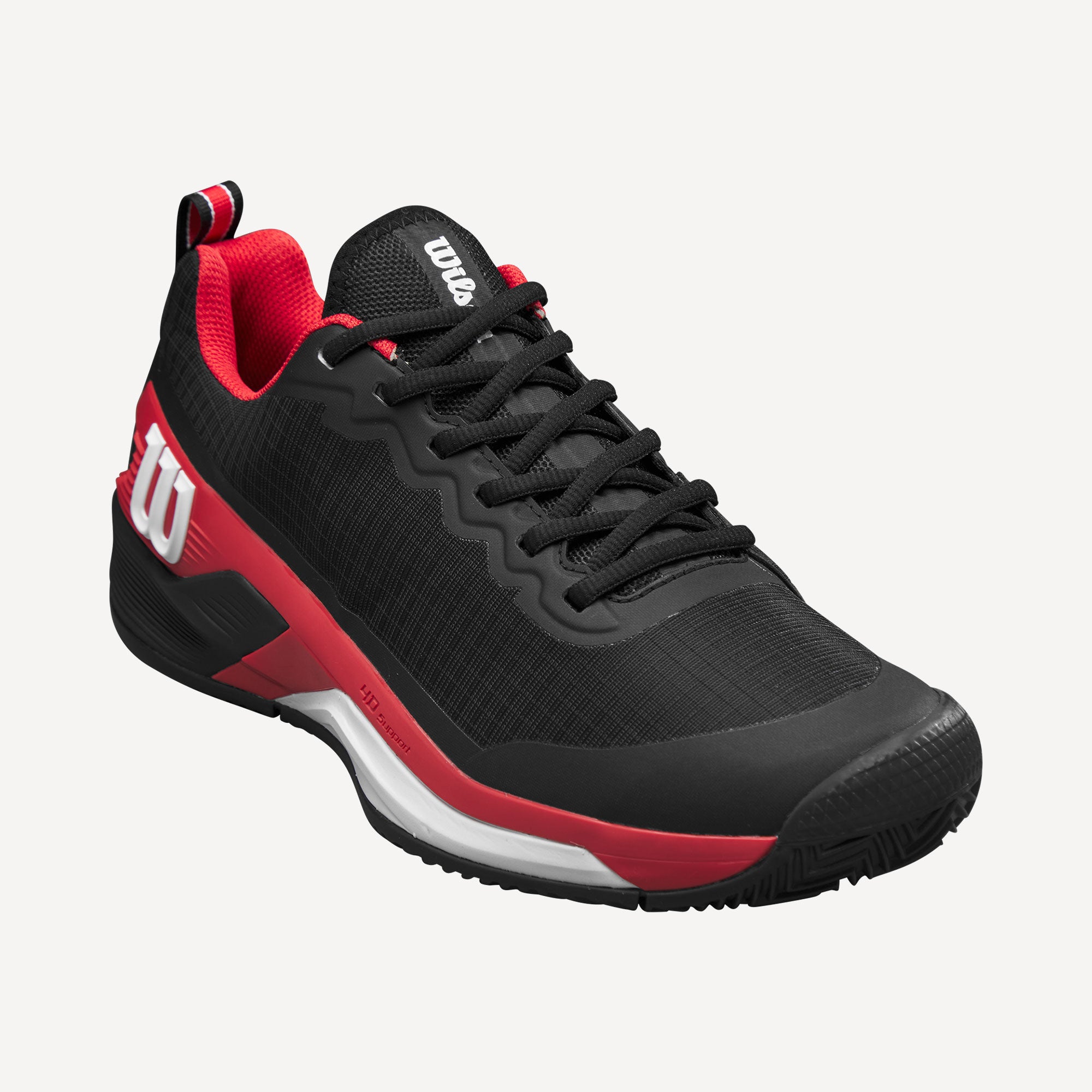 Wilson Rush Pro 4.5 Men's Clay Court Tennis Shoes - Black/Red (4)