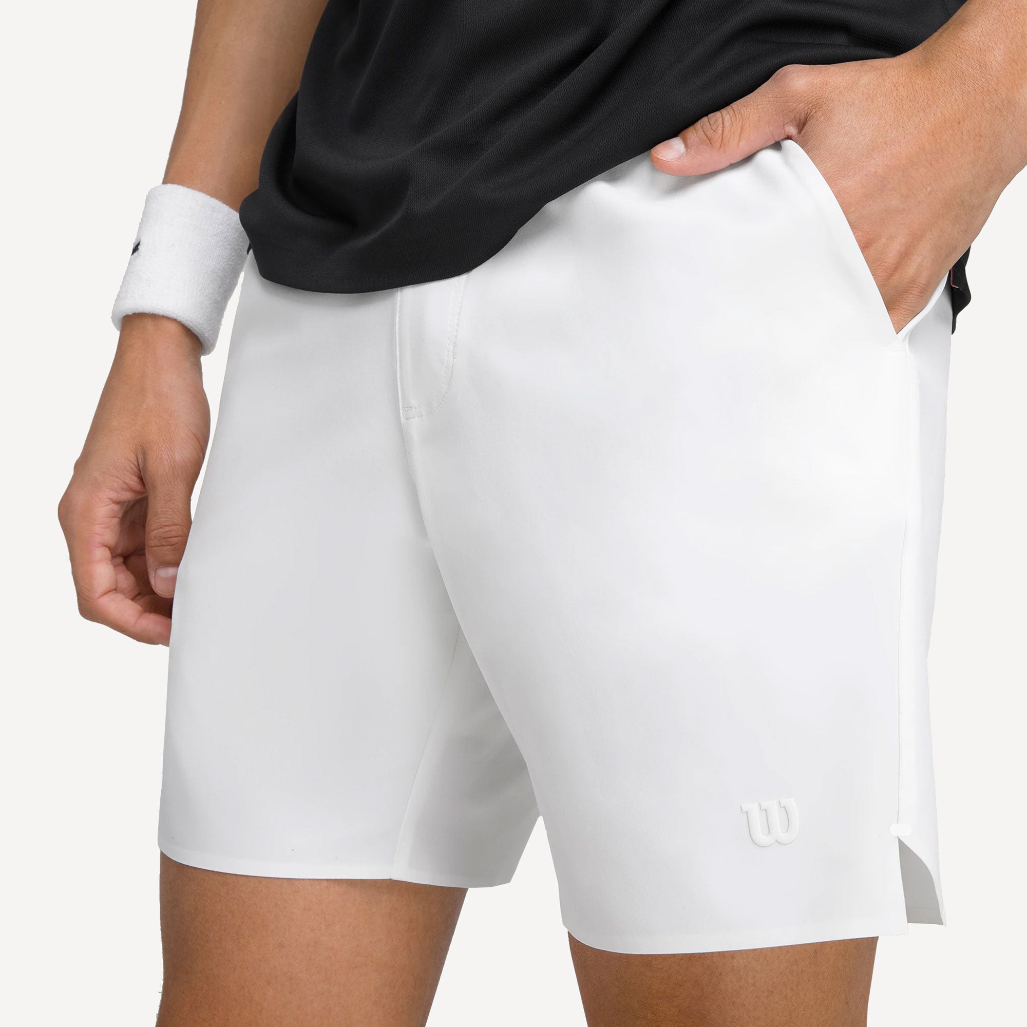 Wilson Tournament Pro Men's 7-Inch Tennis Shorts - White (3)