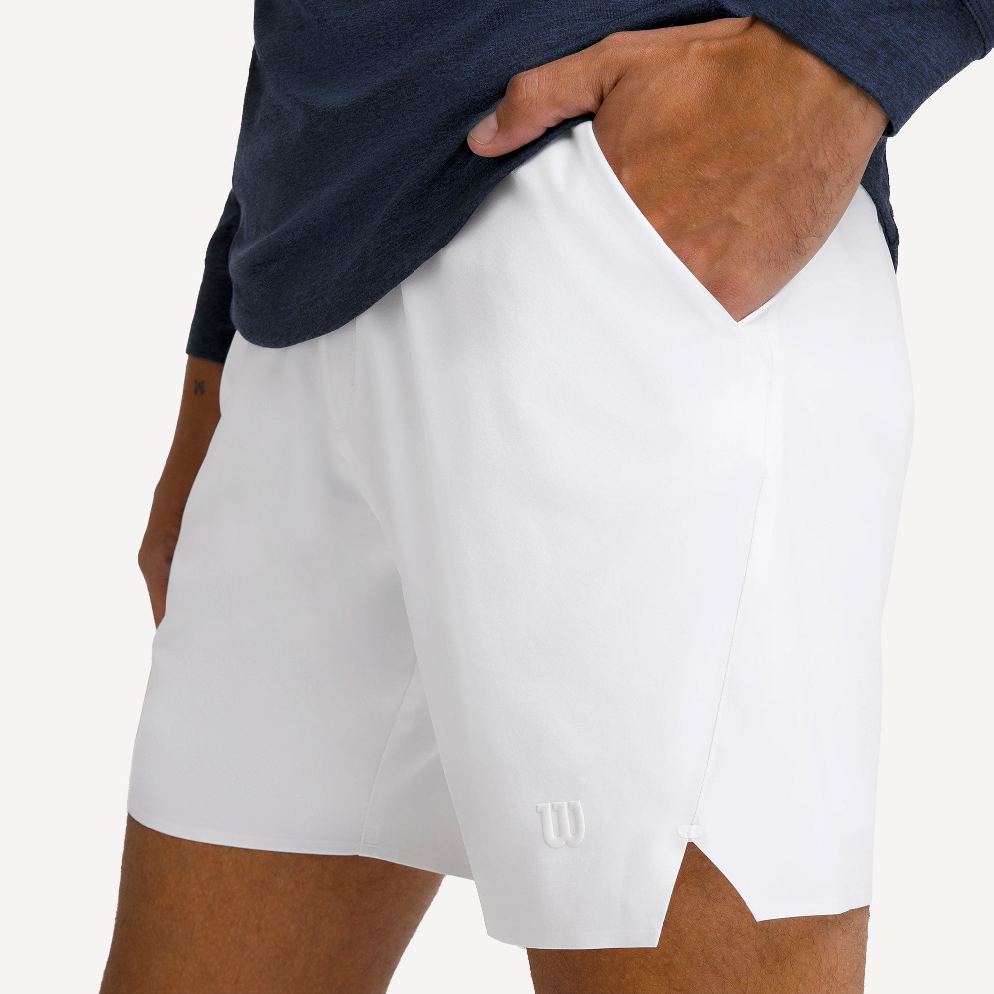 Wilson Tournament Pro Men's 7-Inch Tennis Shorts - White (5)