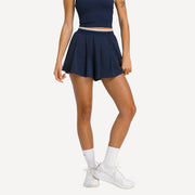 Wilson Velocity Women's Pleated Tennis Shorts - Dark Blue (1)