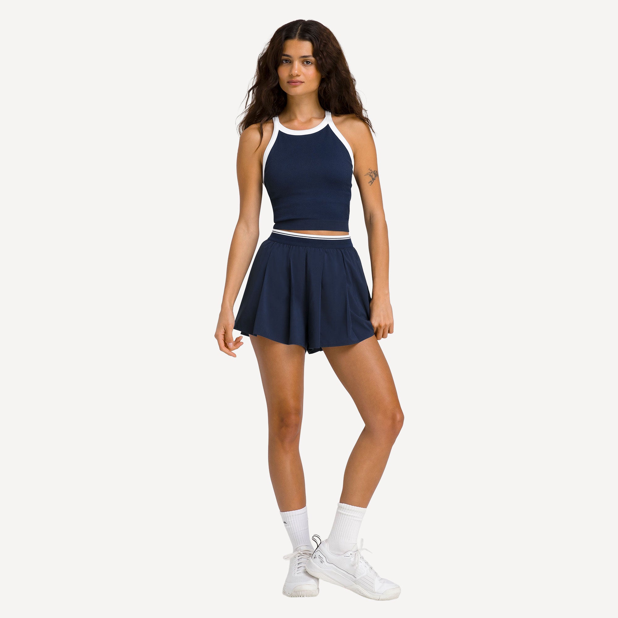 Wilson Velocity Women's Pleated Tennis Shorts - Dark Blue (6)