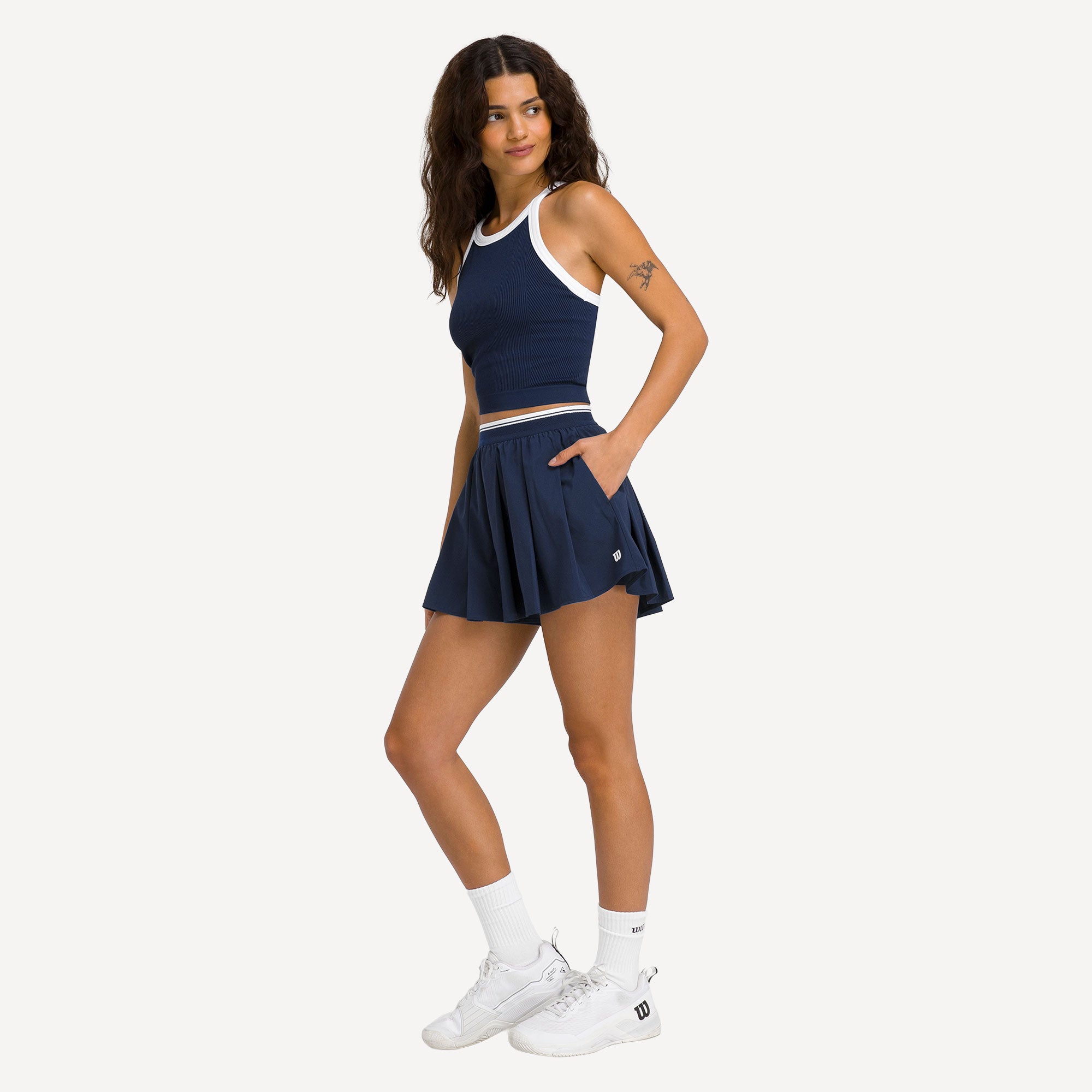 Wilson Velocity Women's Pleated Tennis Shorts - Dark Blue (7)