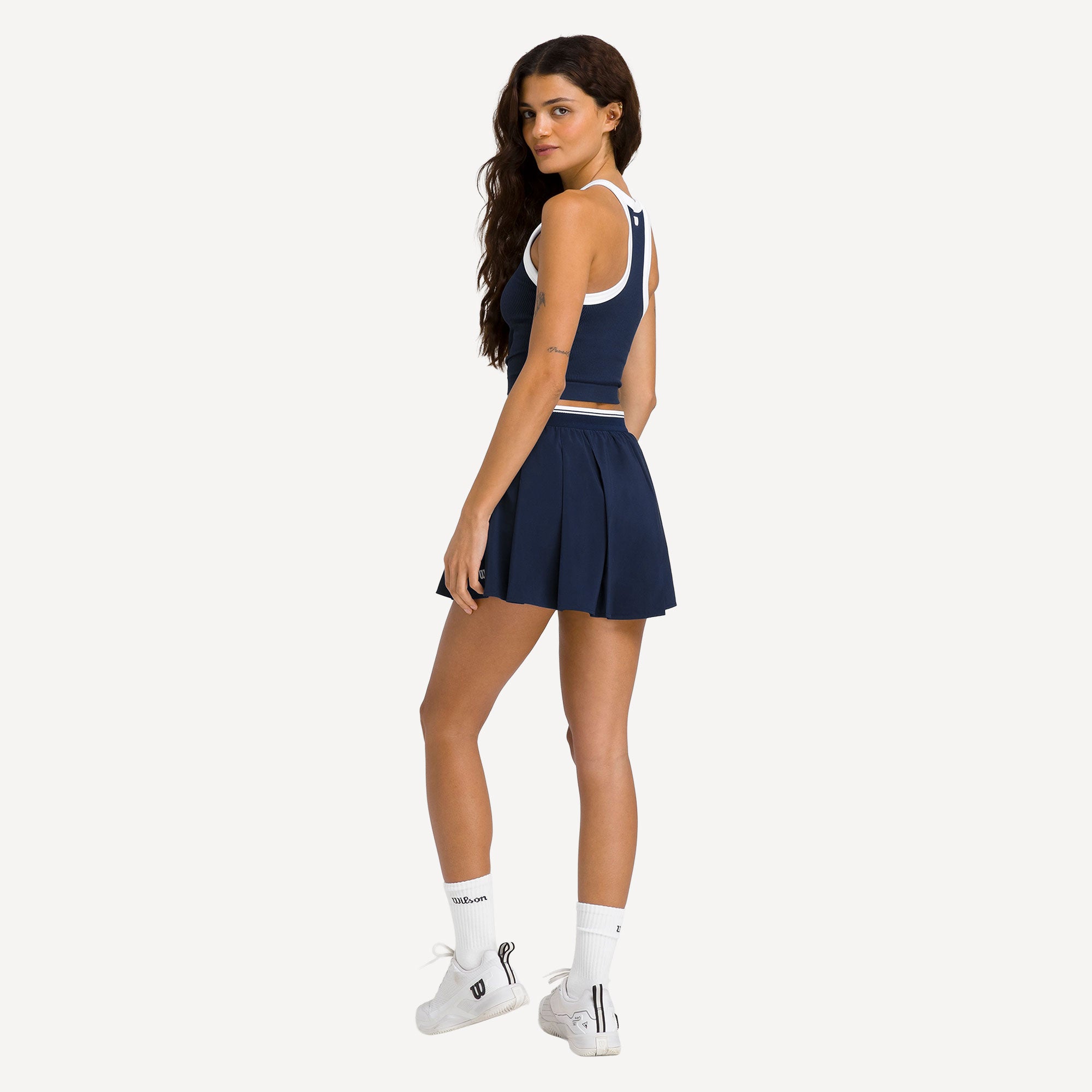 Wilson Velocity Women's Pleated Tennis Shorts - Dark Blue (8)