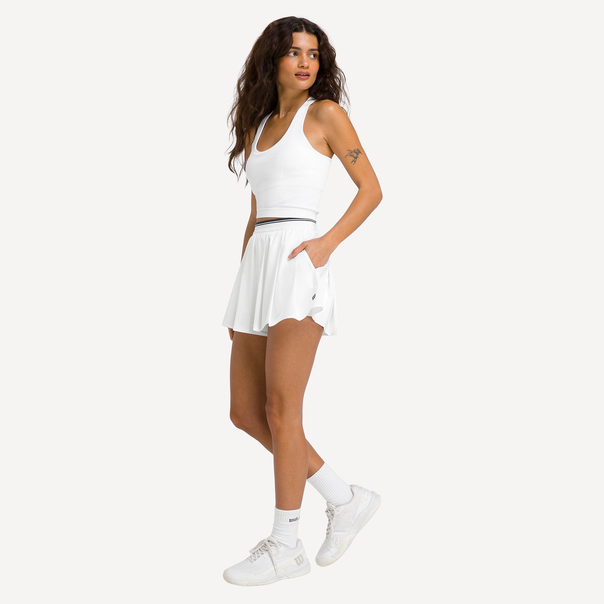 Wilson Velocity Women's Pleated Tennis Shorts - White (7)