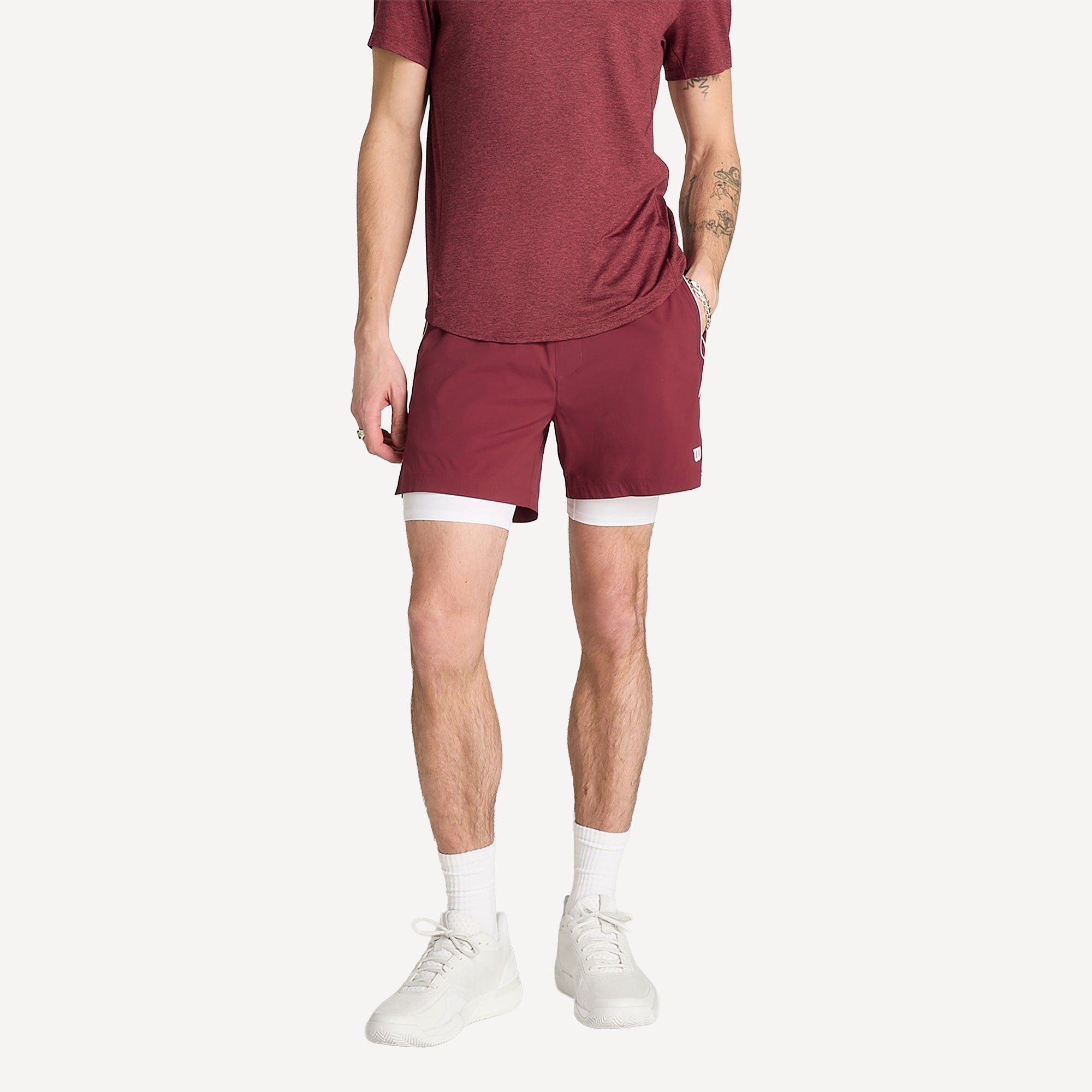 Wilson Volley Men's 6-Inch Tennis Shorts - Red (1)
