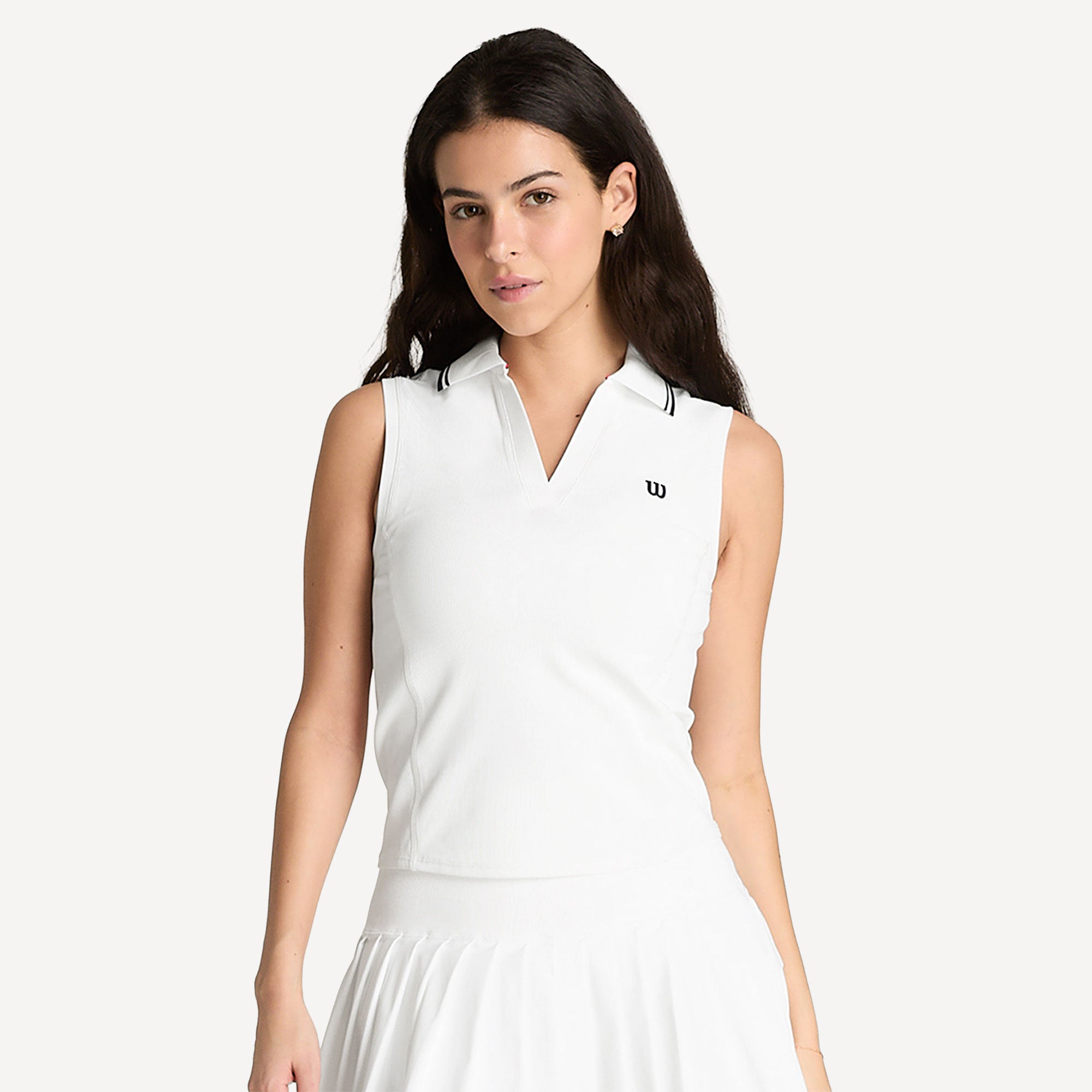 Wilson Women's Rib Sleeveless Tennis Polo - White (1)