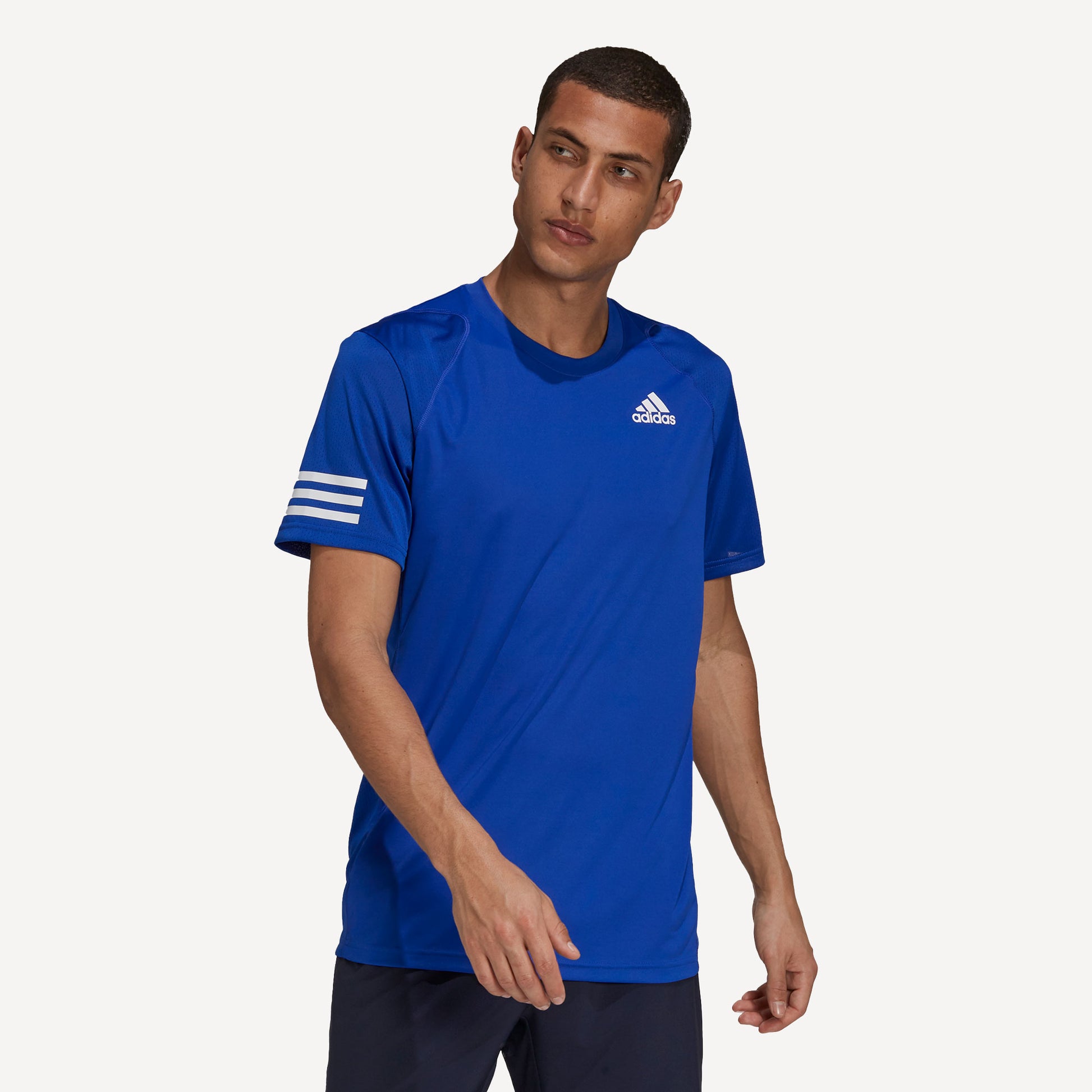 adidas Club Men's 3-Stripe Tennis Shirt Blue (1)