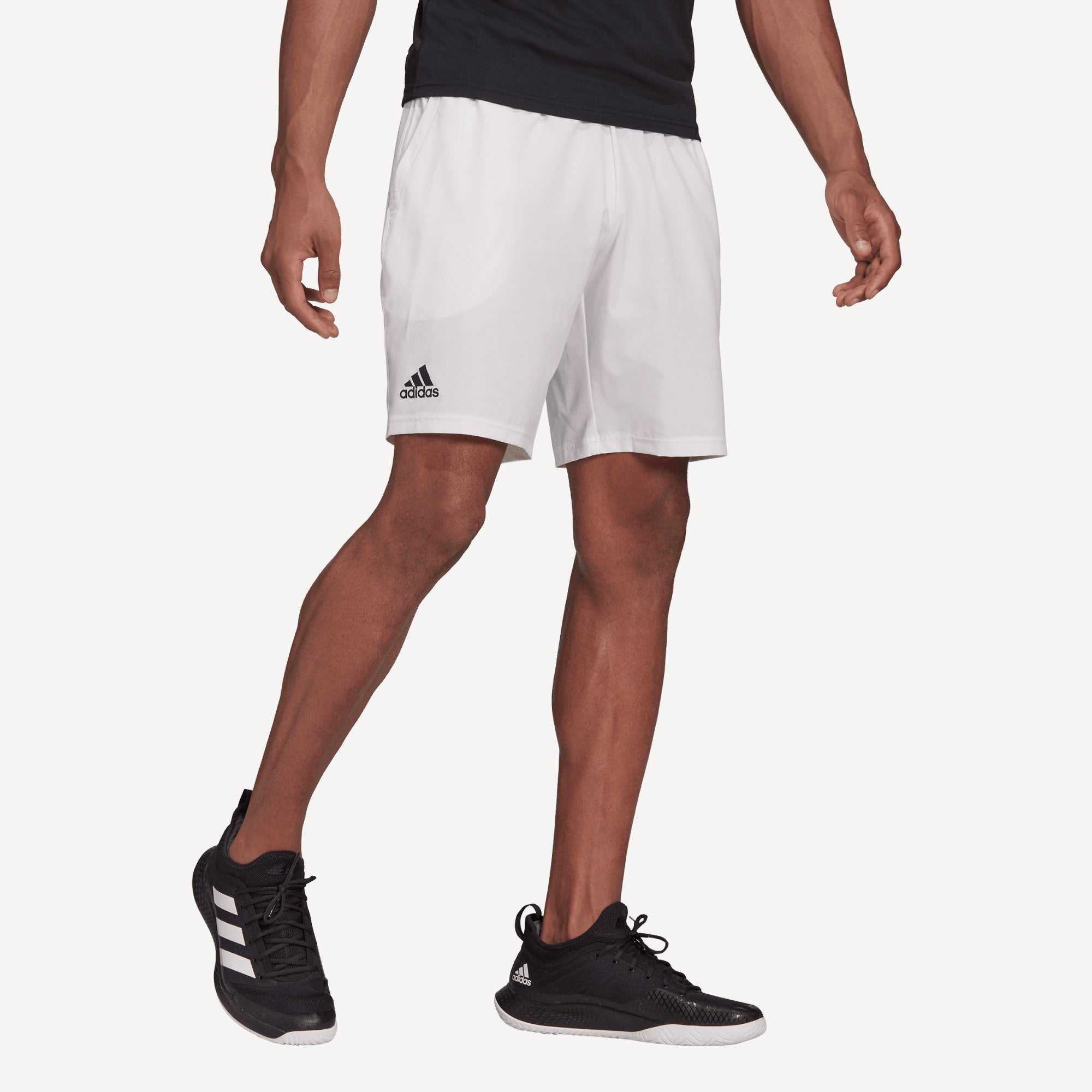 adidas Club Men's Stretch Woven 9-Inch Tennis Shorts White (1)