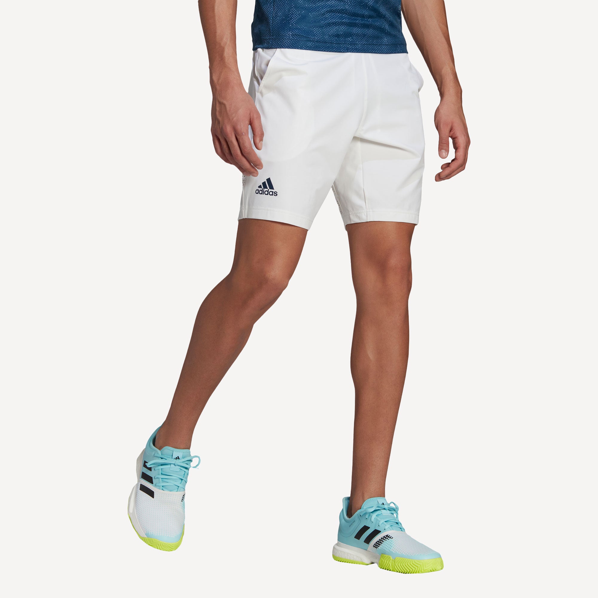 adidas Ergo Primeblue Men's 9-Inch Tennis Shorts White (1)