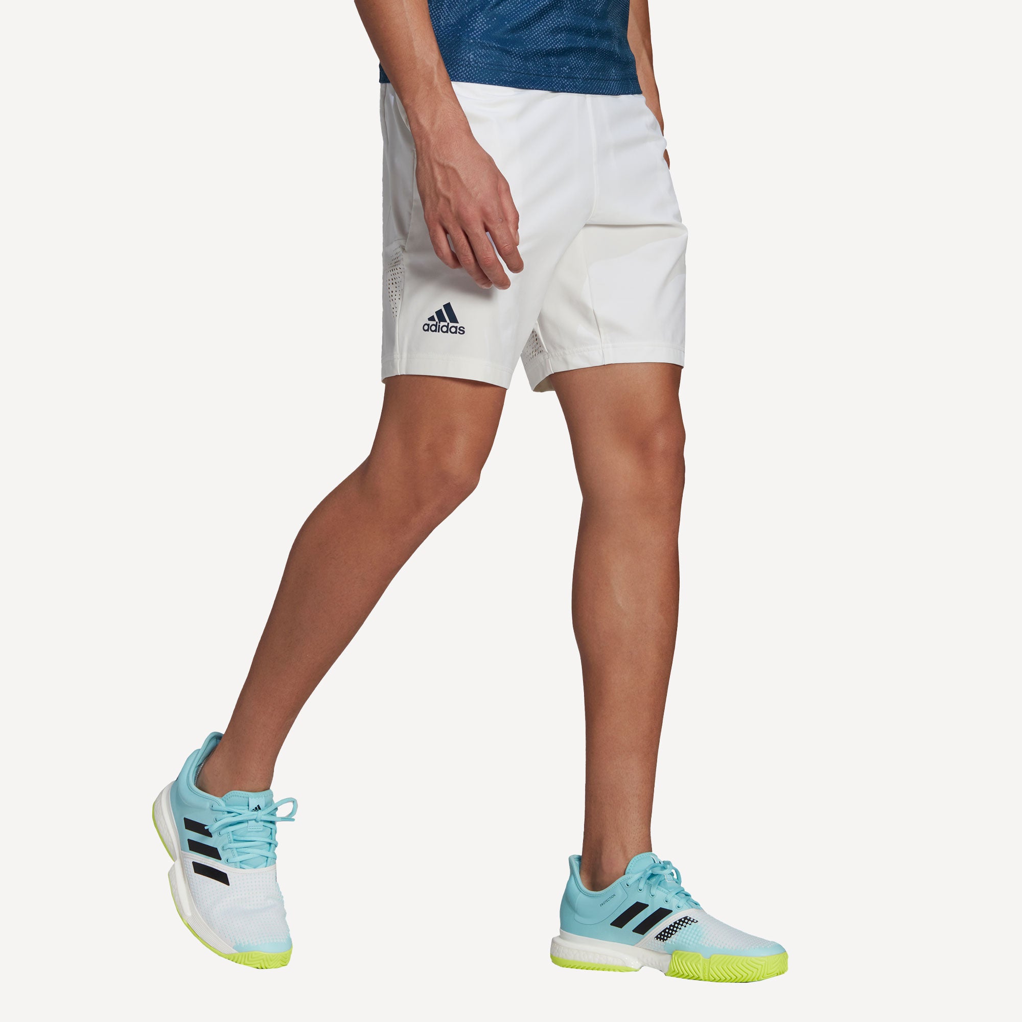 adidas Ergo Primeblue Men's 9-Inch Tennis Shorts White (3)